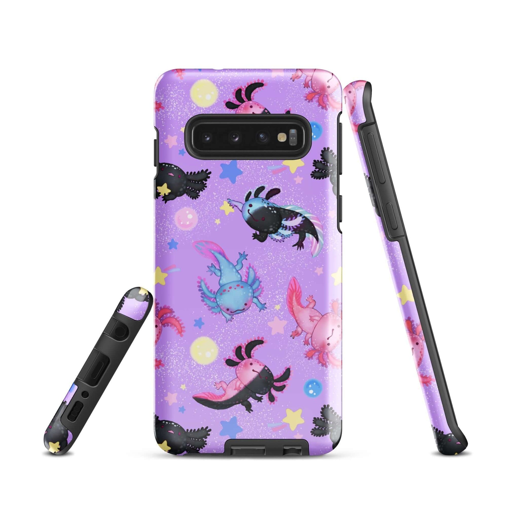 Vibrant Axolotl Samsung® Tough Case with playful designs, offering durability and protection for your phone.