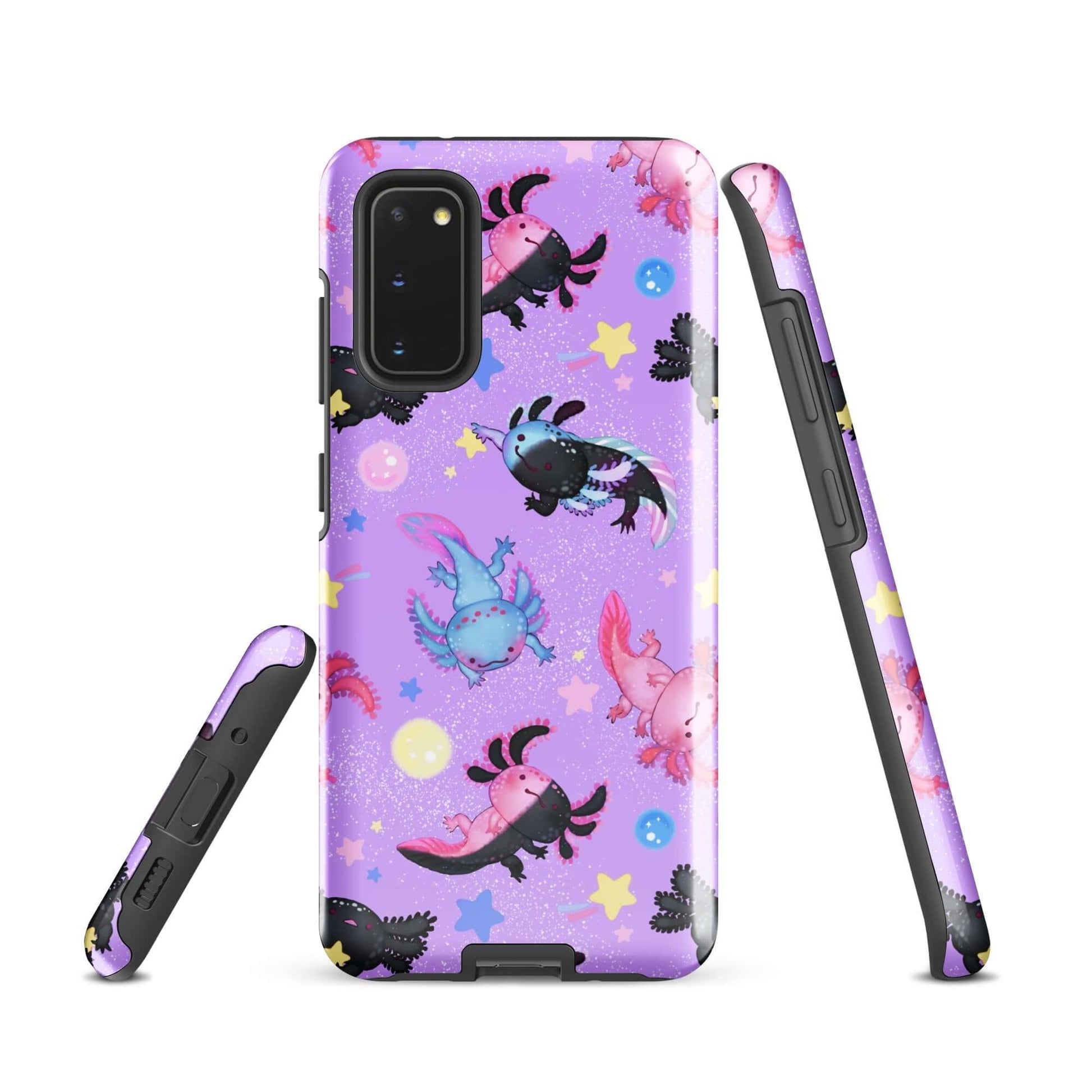 Colorful Axolotl Samsung® Tough Case featuring vibrant designs for stylish protection against bumps and scratches.