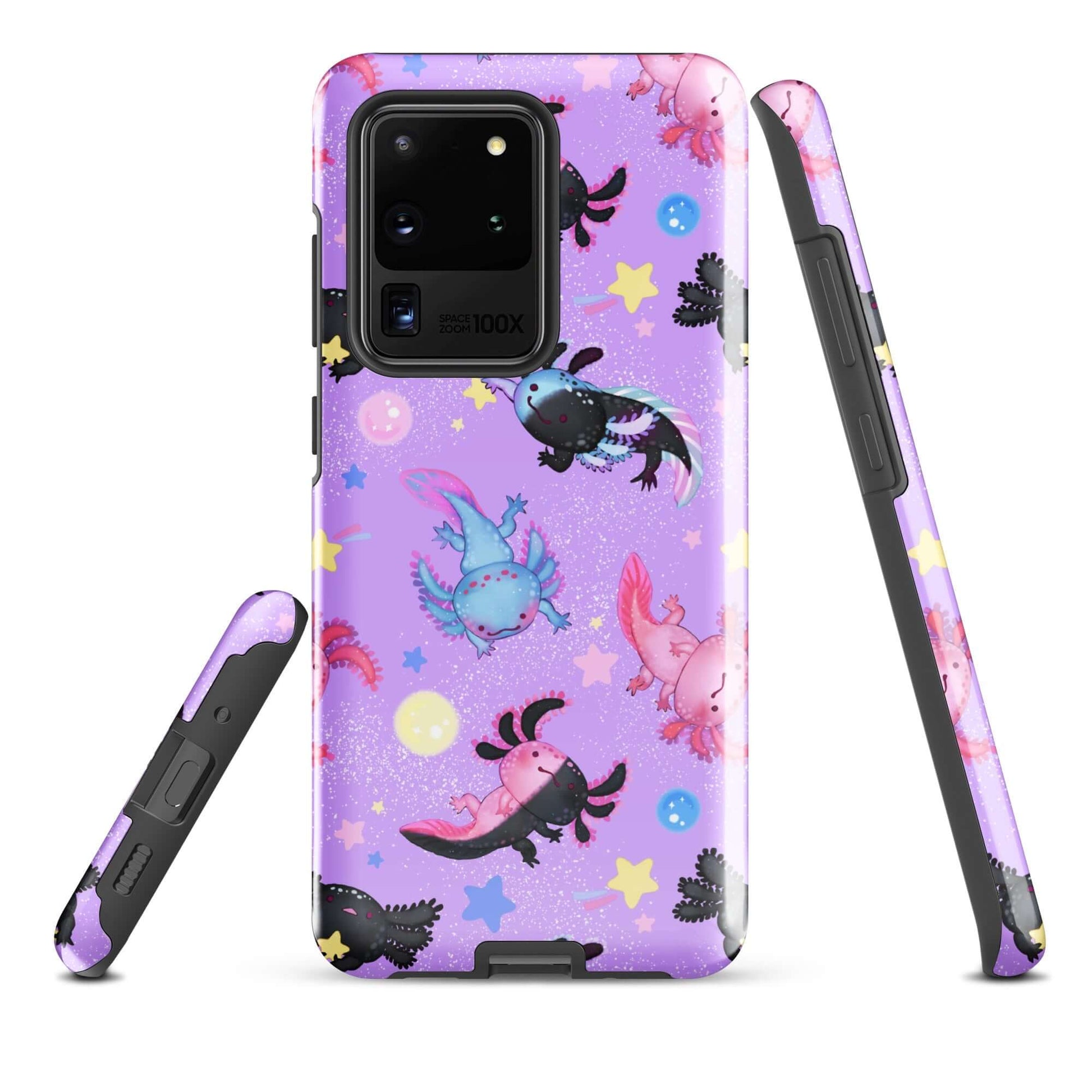 Stylish Axolotl Samsung® Tough Case featuring vibrant designs, offering impact resistance and dual-layer protection.
