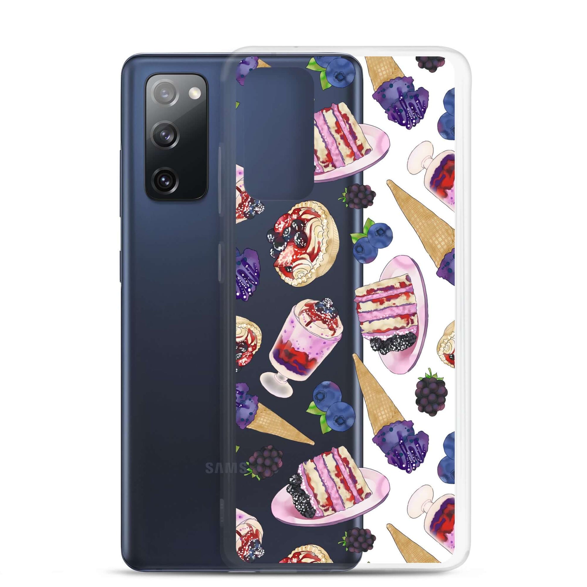 Berry Samsung® Clear Case features a dessert design, ensuring your phone stays protected and stylish this summer.
