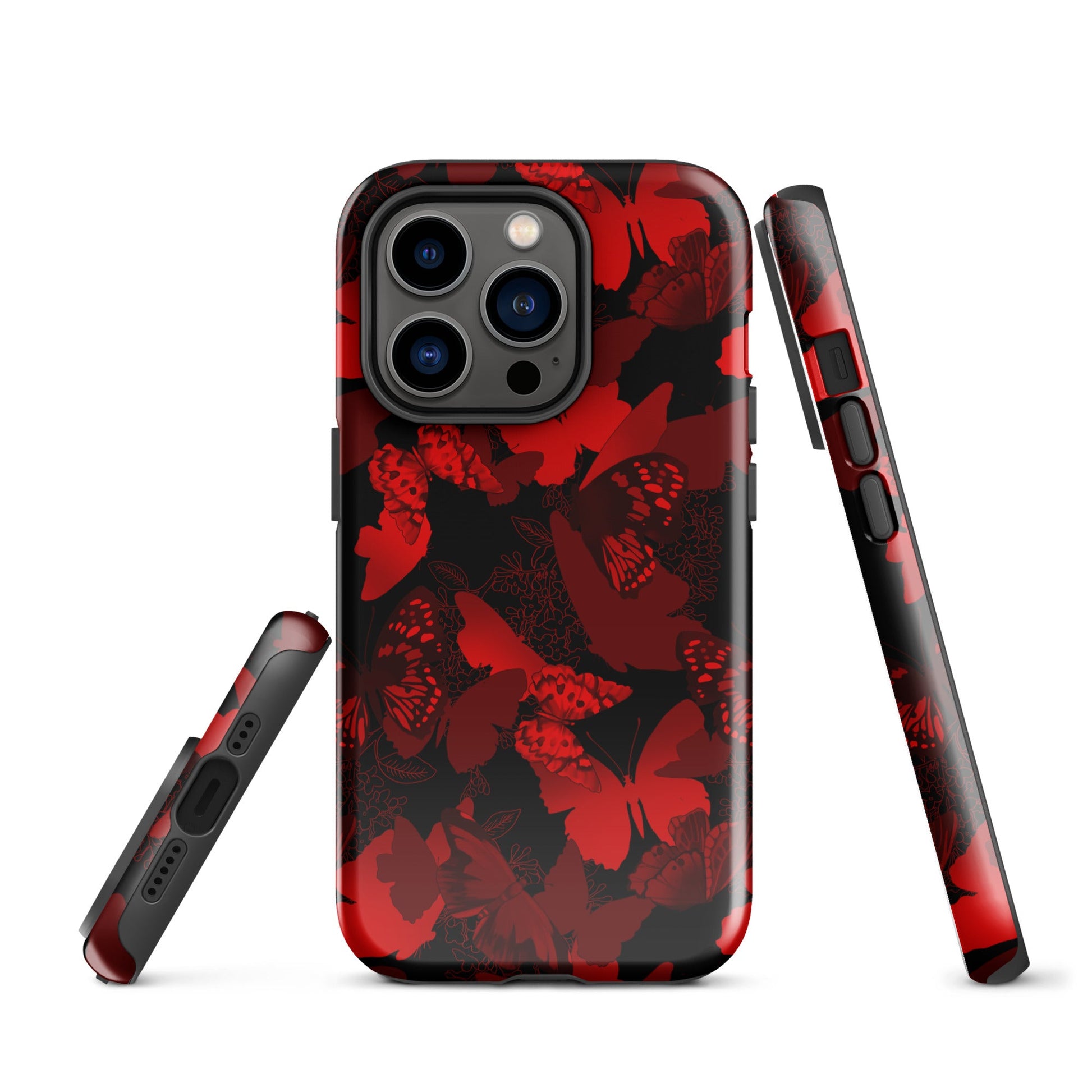 Durable Butterfly iPhone® Tough Case features a stylish design with impact-resistant polycarbonate and TPU for protection.