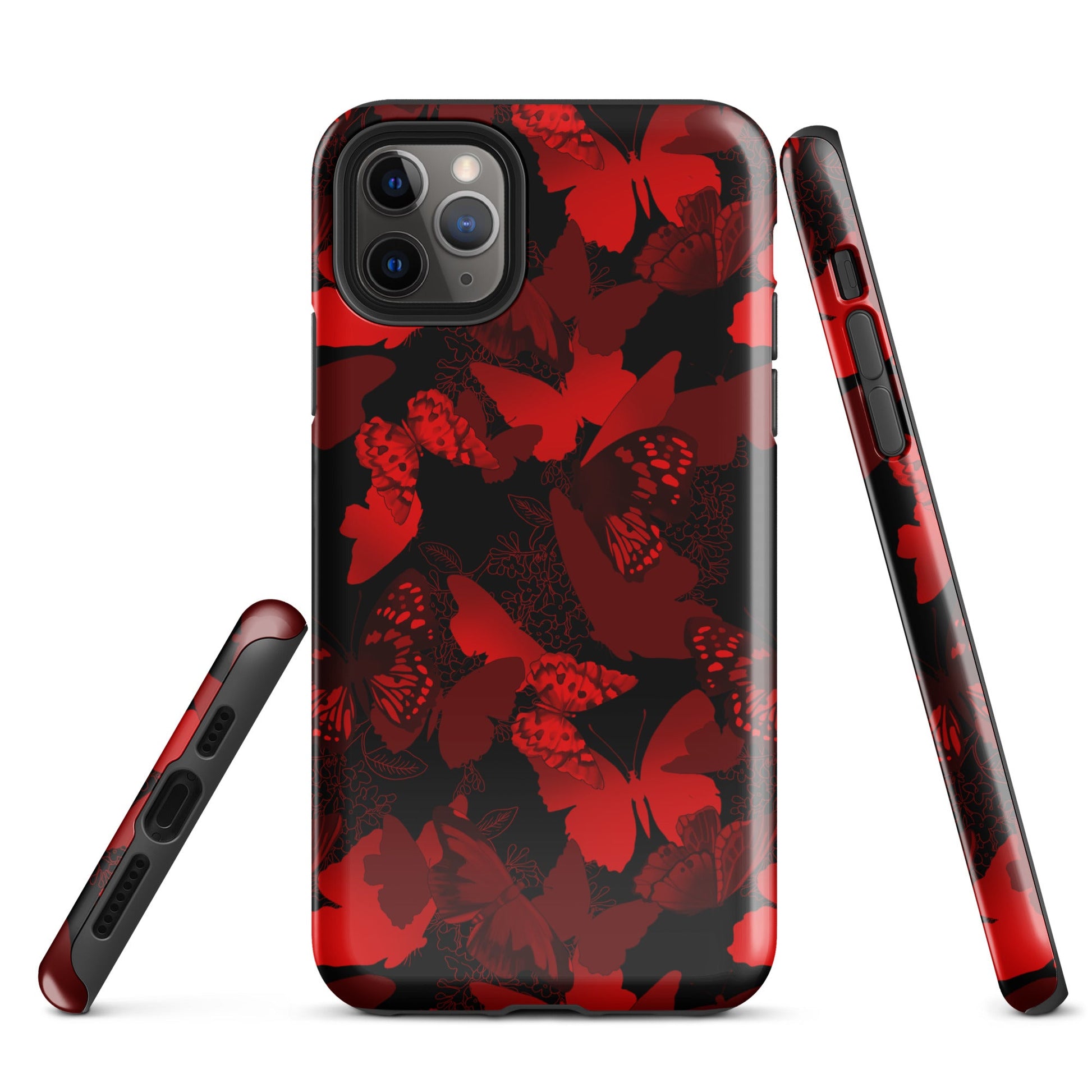Stylish Butterfly iPhone® Tough Case featuring a durable dual-layer design for maximum protection and fashion.