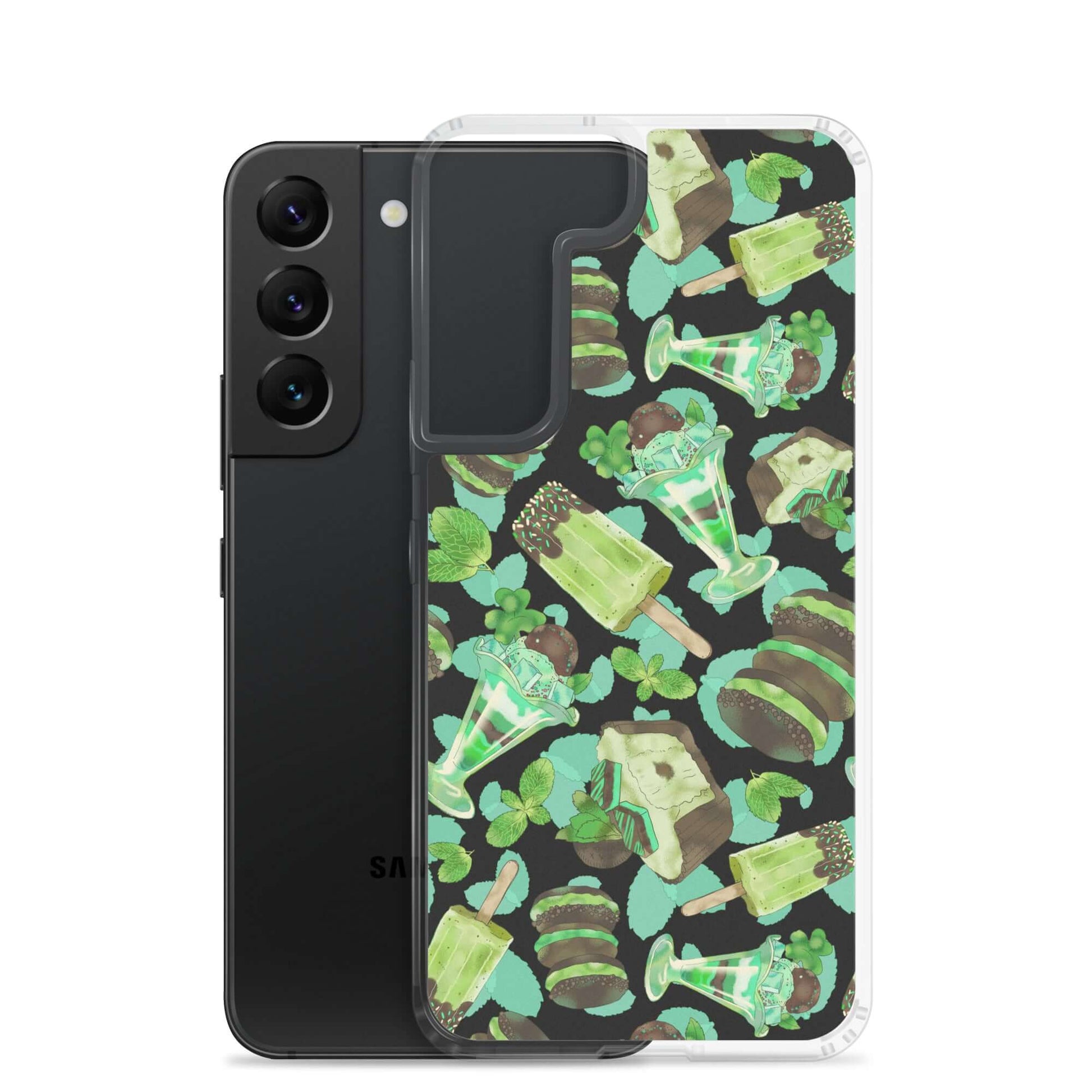 Choco Mint Samsung® Clear Case featuring a vibrant, fun design that protects your phone from scratches and dirt.