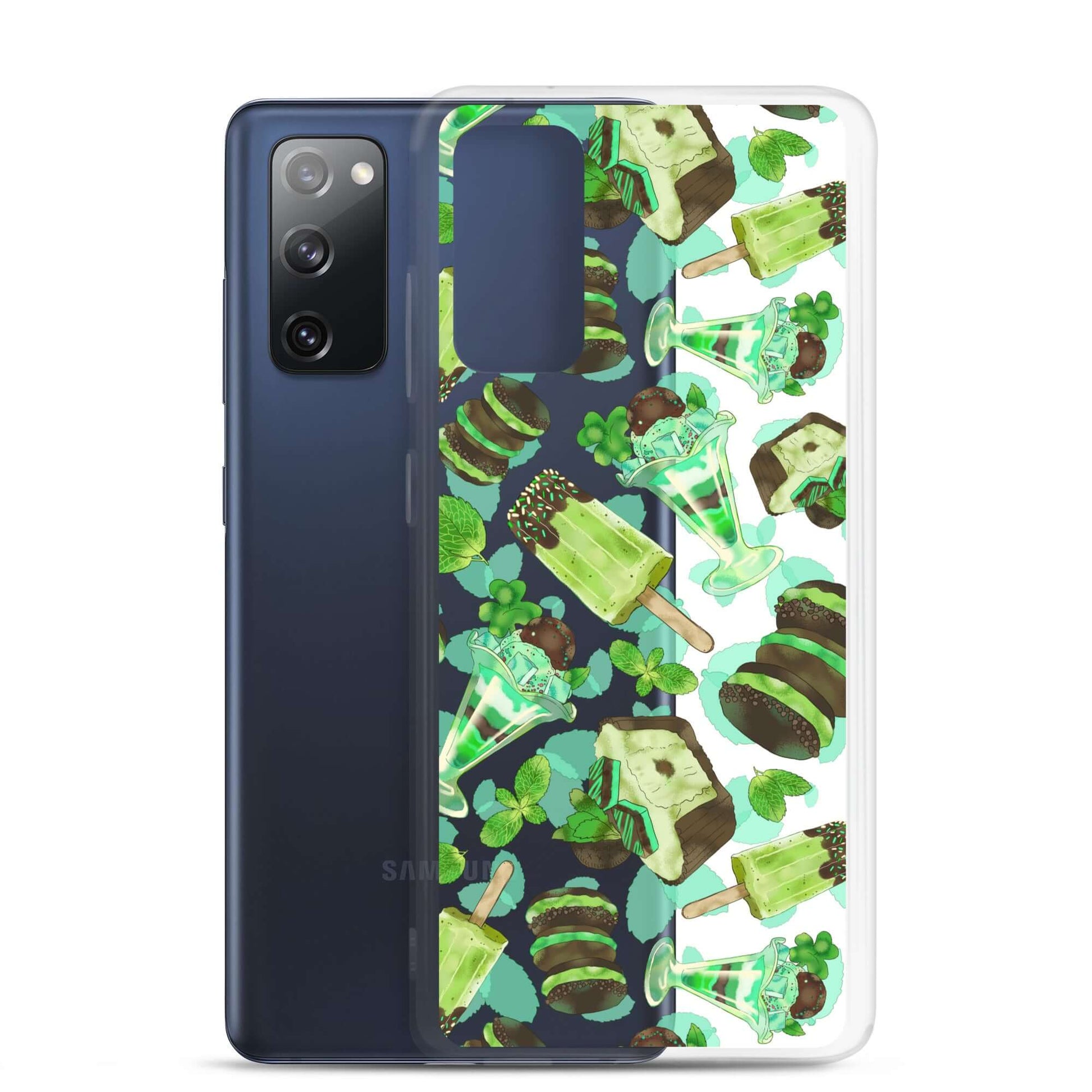 Brighten your day with the Choco Mint Samsung® Clear Case, featuring fun minty designs for ultimate phone protection.