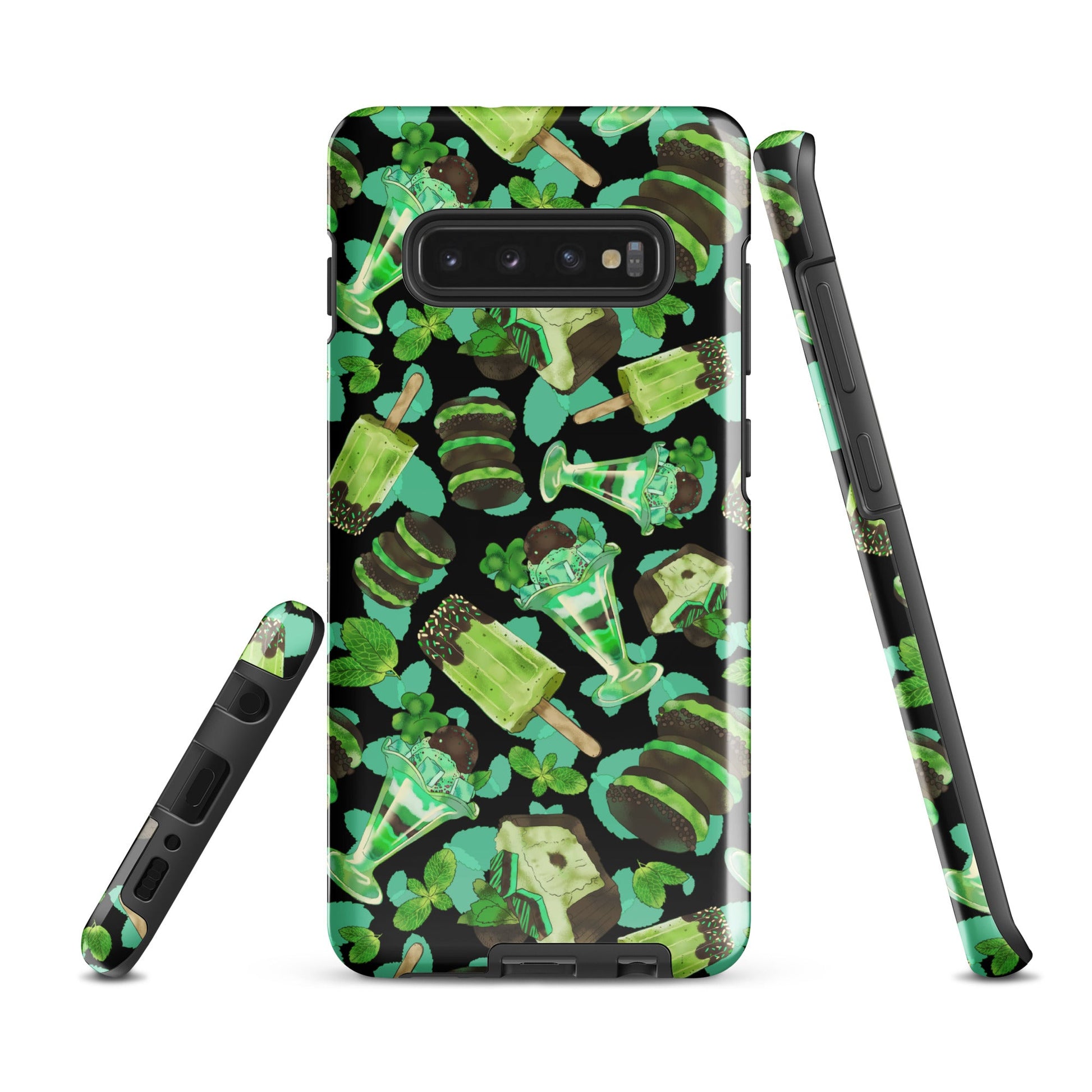 Choco Mint Samsung® Tough Case featuring vibrant mint and chocolate designs, ensuring style and protection for your phone.