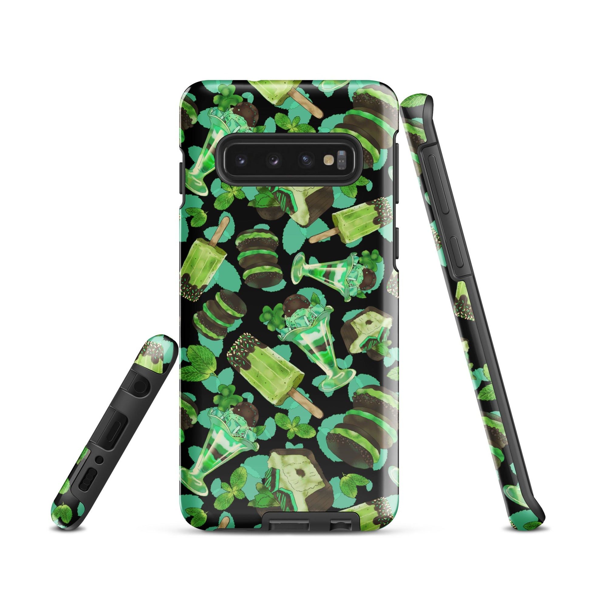 Choco Mint Samsung® Tough Case features a vibrant design, ensuring style and durability for your phone protection.