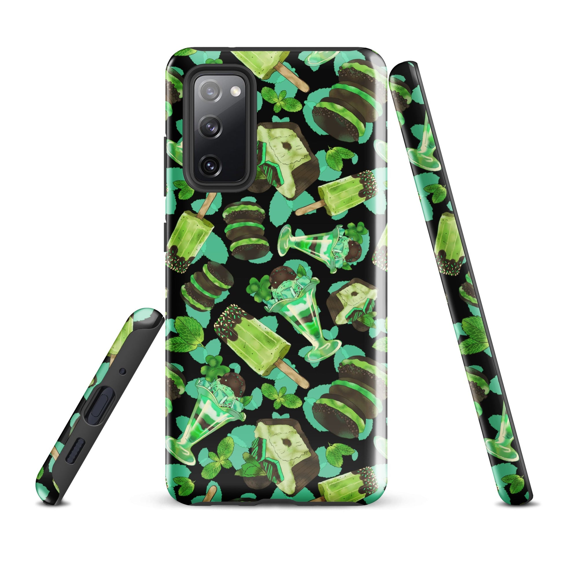 Choco Mint Samsung® Tough Case features a vibrant design with minty treats, providing stylish protection for your phone.