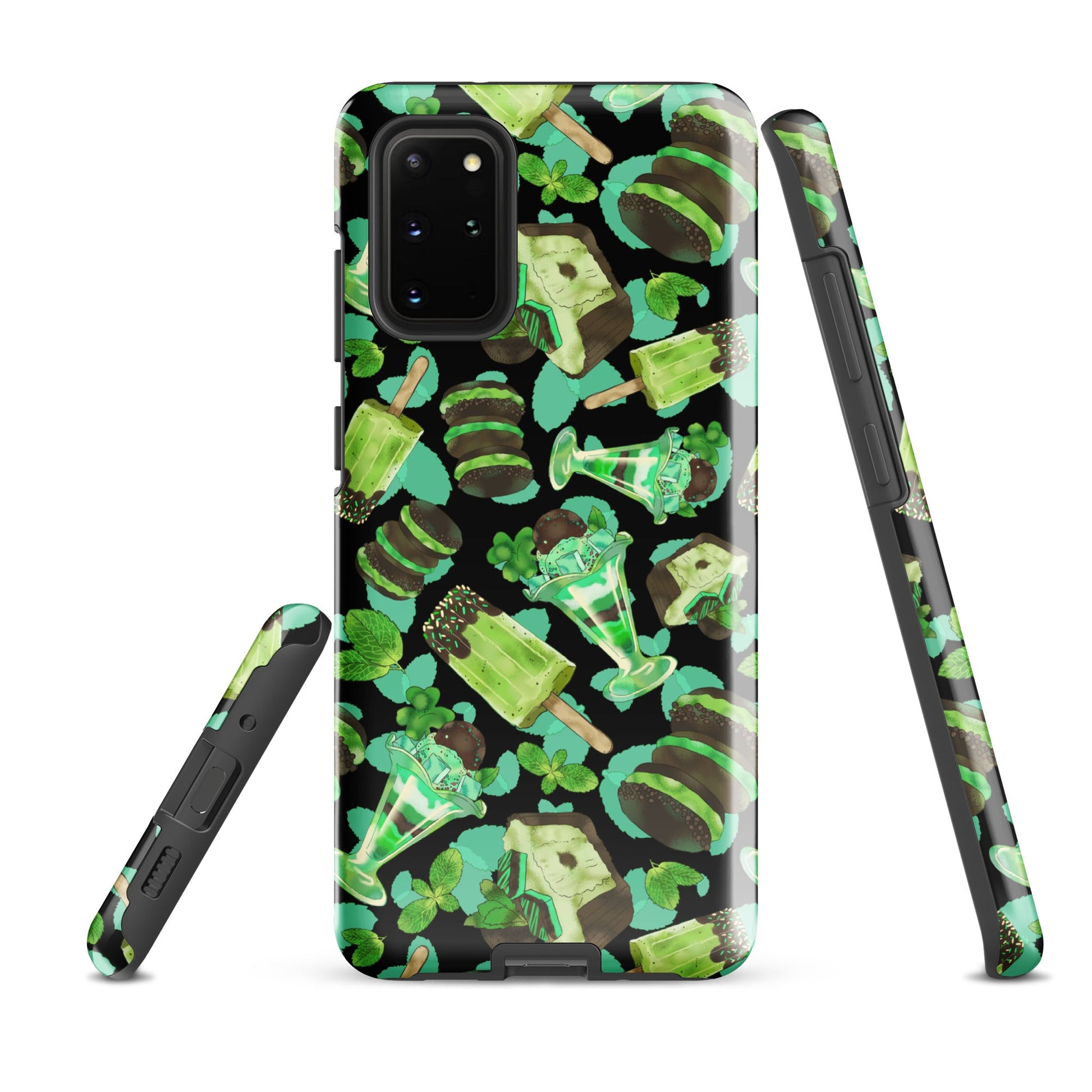 Choco Mint Samsung® Tough Case features a vibrant design, offering protection with a sleek dual-layer construction.