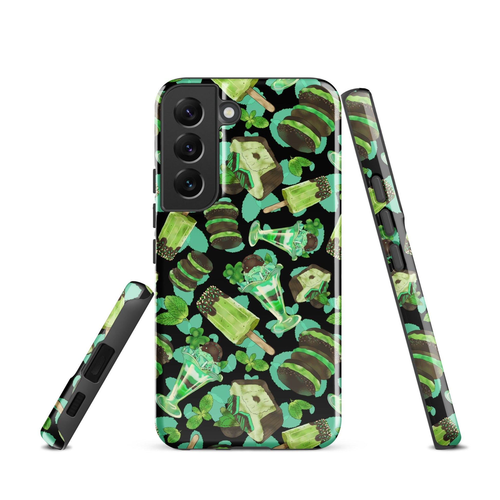 Choco Mint Samsung® Tough Case featuring a vibrant design, offering impact resistance and stylish protection for your phone.