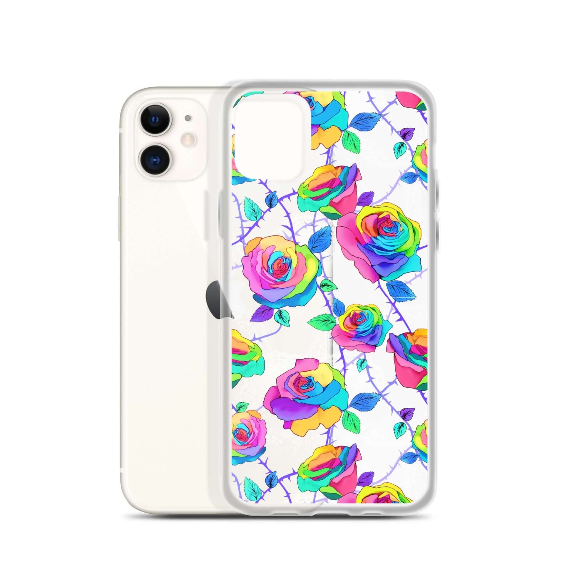 Colorful Enchanted Rose iPhone® Clear Case (Transparent) offers stylish protection against scratches and dirt.