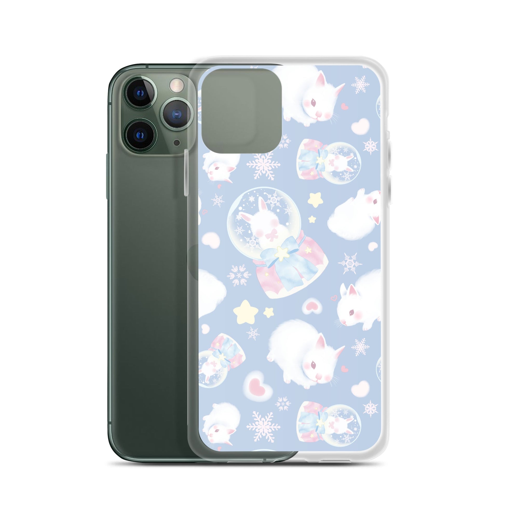 Protect your phone in style with the Snow Bunny iPhone® Clear Case, featuring a cute rabbit design and flexible sides.
