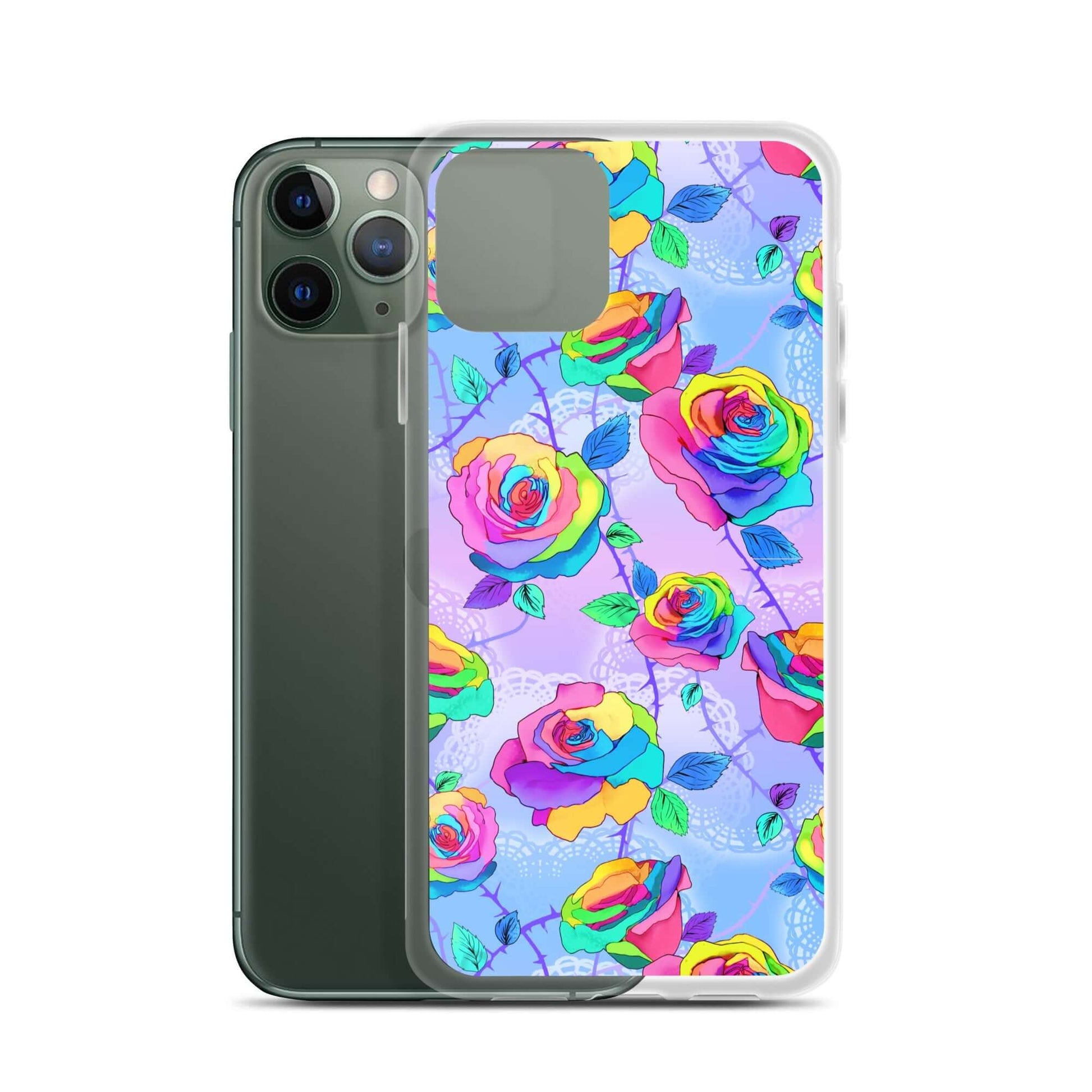Sleek Enchanted Rose iPhone® Clear Case offers protection against scratches and dirt, featuring a solid back and flexible sides.