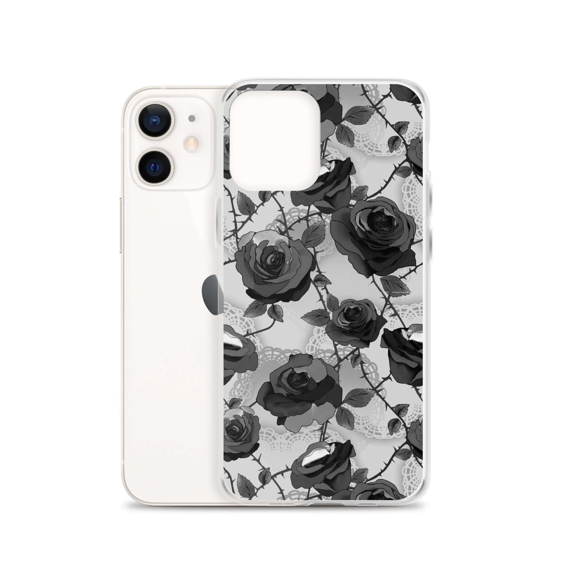 Sleek Enchanted Rose iPhone® Clear Case features flexible sides and solid back for ultimate protection and style.