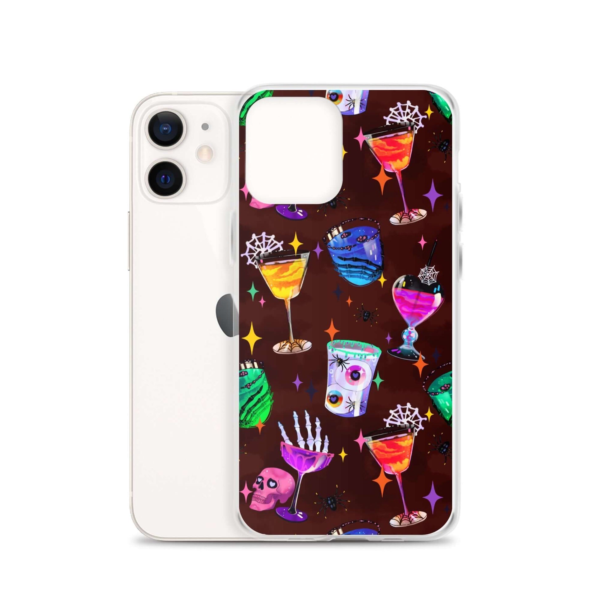 Colorful Monster Party iPhone® Clear Case featuring fun designs, protecting against scratches and dirt with flexible sides.