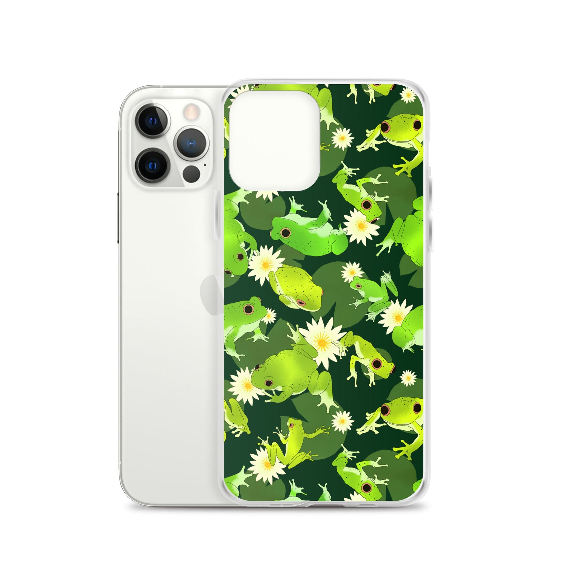Protect your phone stylishly with the Kero-kero iPhone® Clear Case featuring a vibrant frog design.