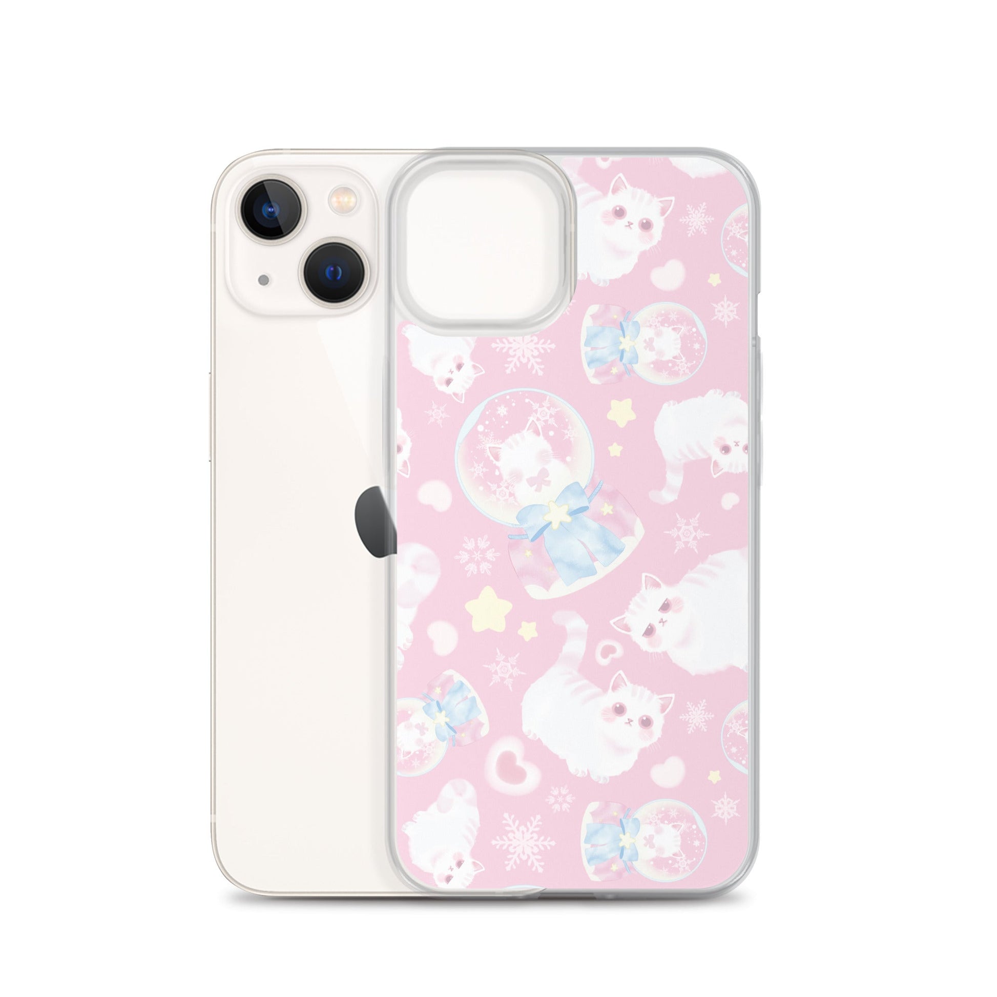 Sleek Snow Kitten iPhone® Clear Case features a cute design and protects against scratches and dirt, ideal for your phone.