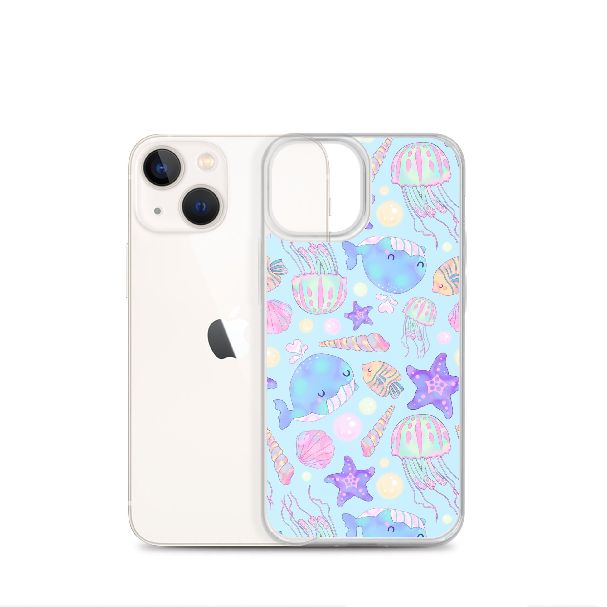Protect your phone stylishly with the Under the Sea iPhone® Clear Case featuring adorable marine life designs.