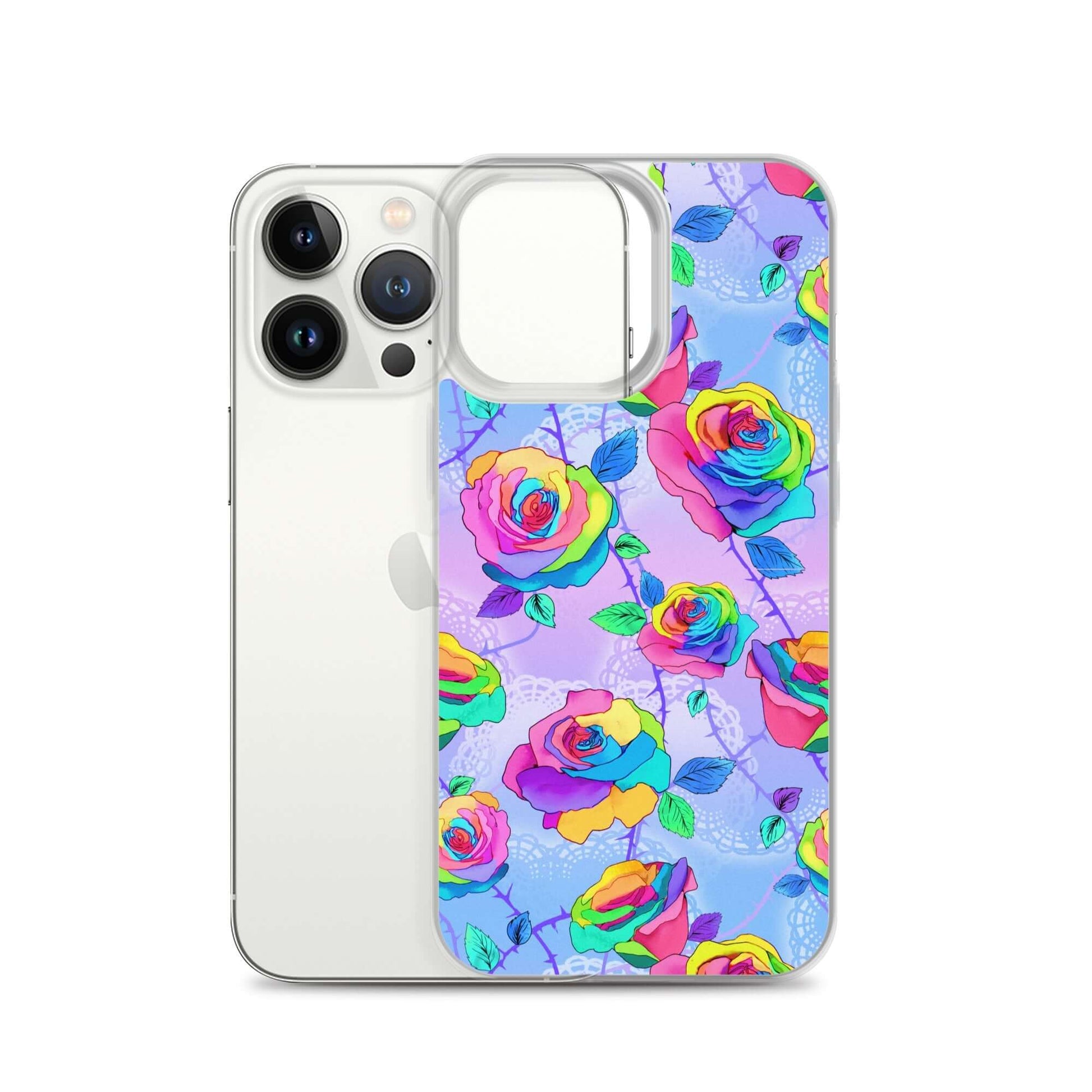 Sleek Enchanted Rose iPhone® Clear Case offers protection from scratches and dirt while showcasing vibrant floral design.