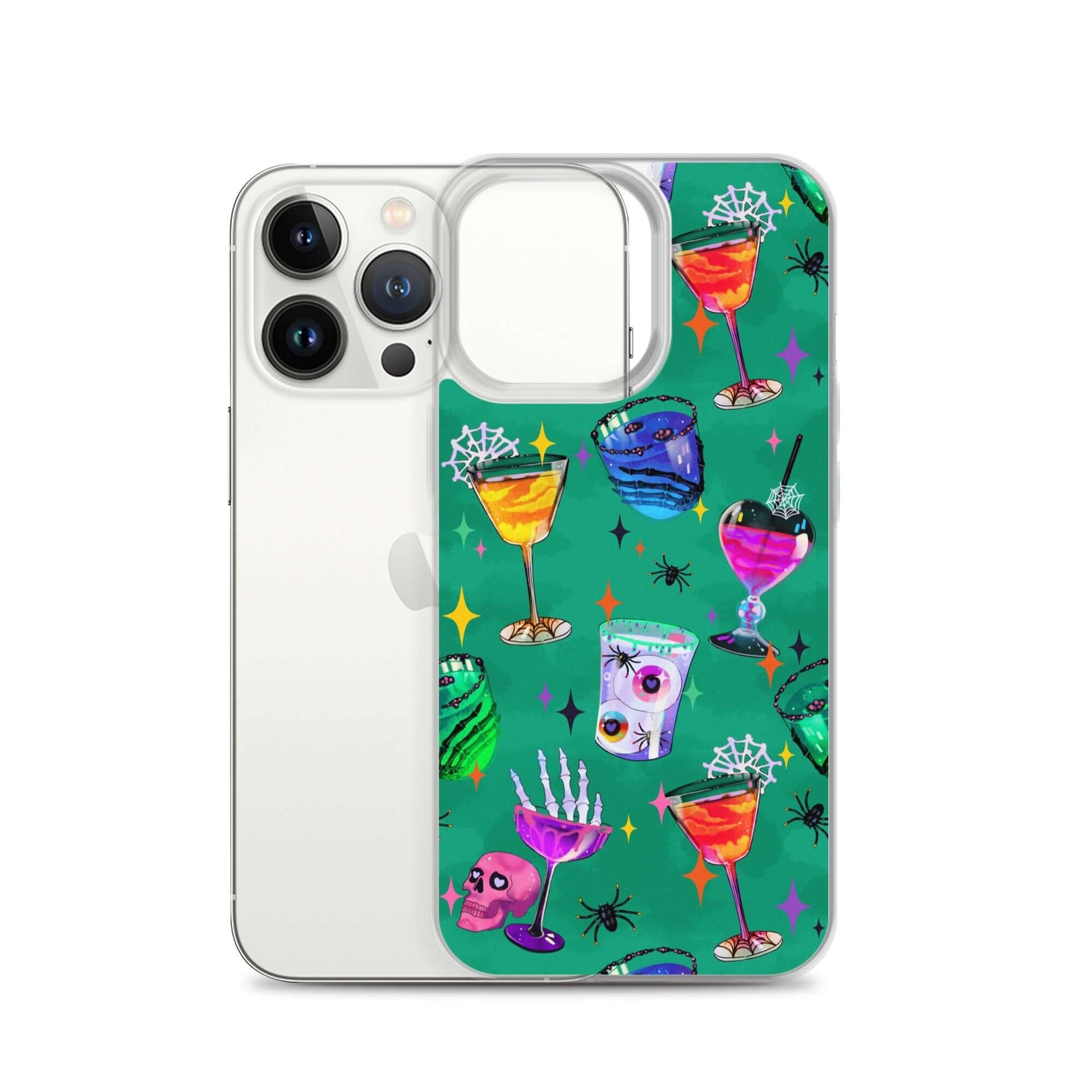 Colorful Monster Party iPhone® Clear Case featuring fun designs, offering protection against scratches and dirt.