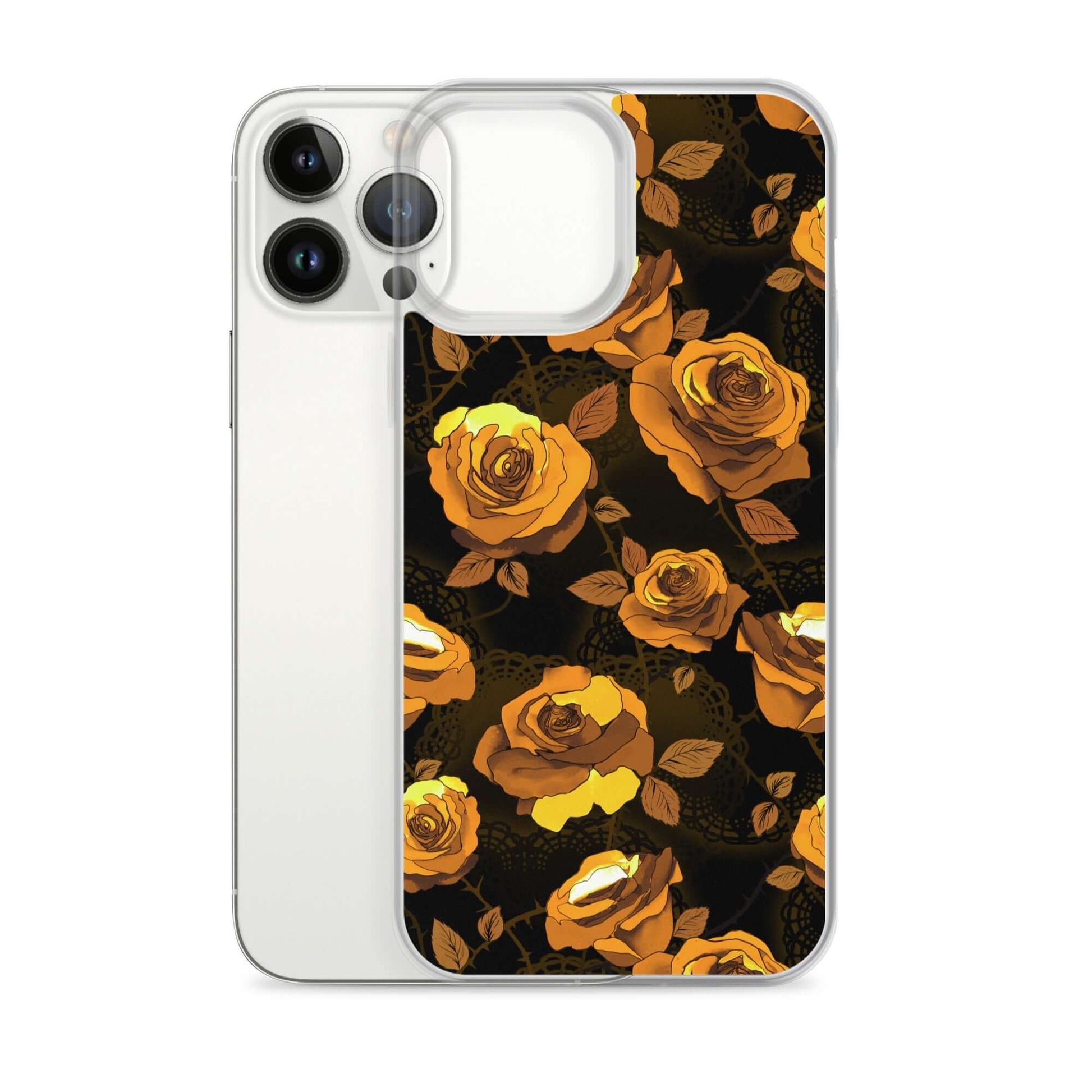 Sleek Enchanted Rose iPhone® Clear Case with solid back design, protecting against scratches and dirt.