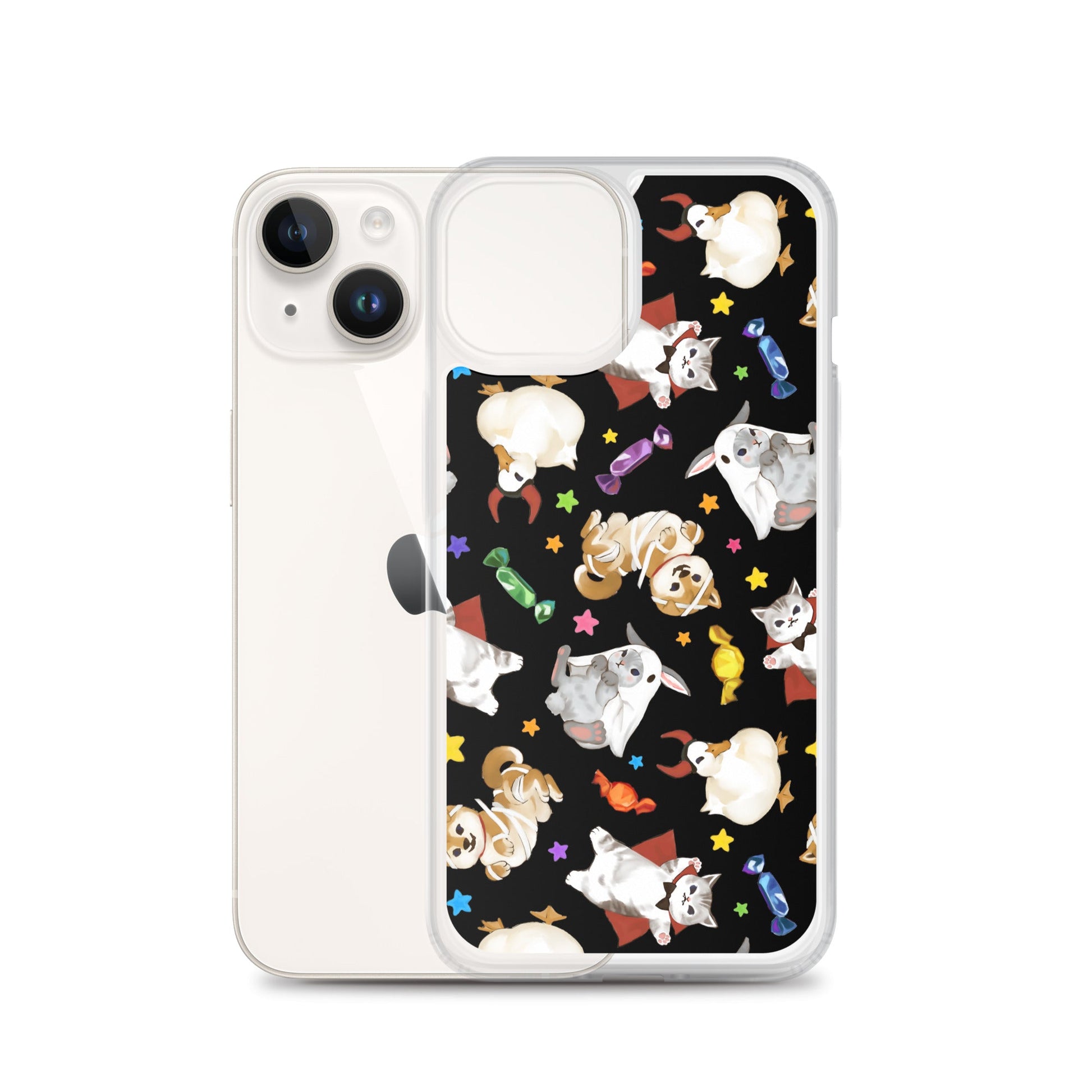 Protect your phone in style with the Trick or Treaters iPhone® Clear Case featuring playful Halloween designs.