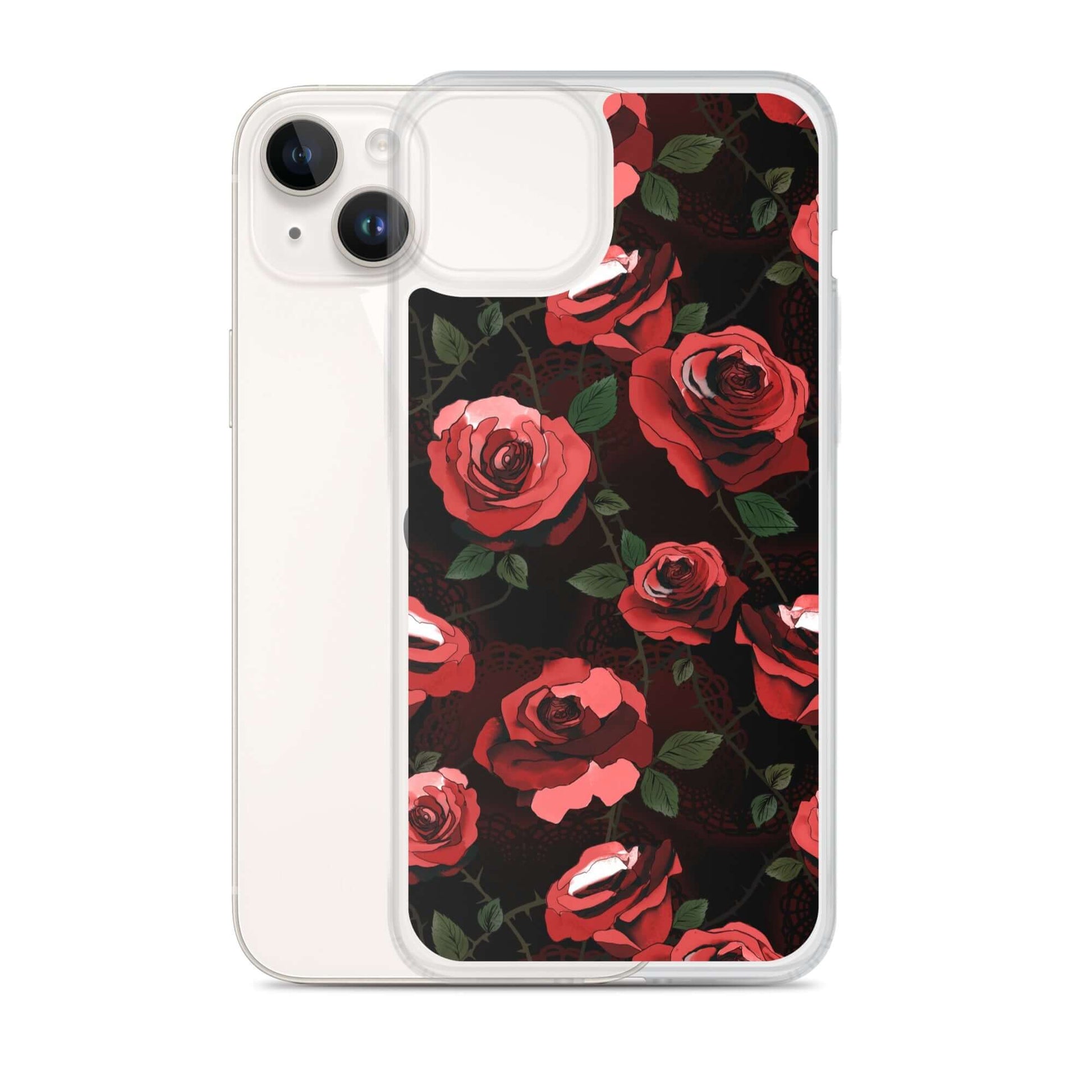 Protect your iPhone® in style with the Enchanted Rose iPhone® Clear Case, featuring a beautiful floral design.