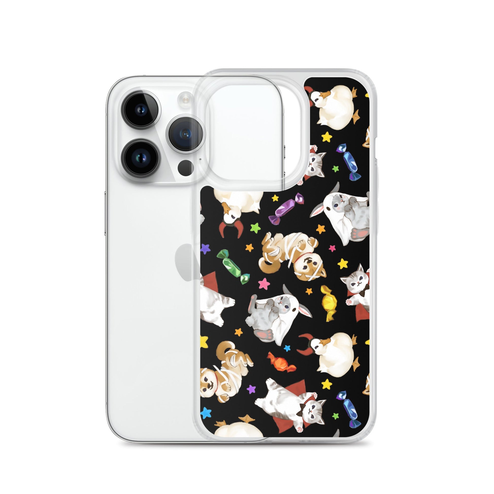Trick or Treaters iPhone® Clear Case features playful designs, protecting your phone stylishly and securely.