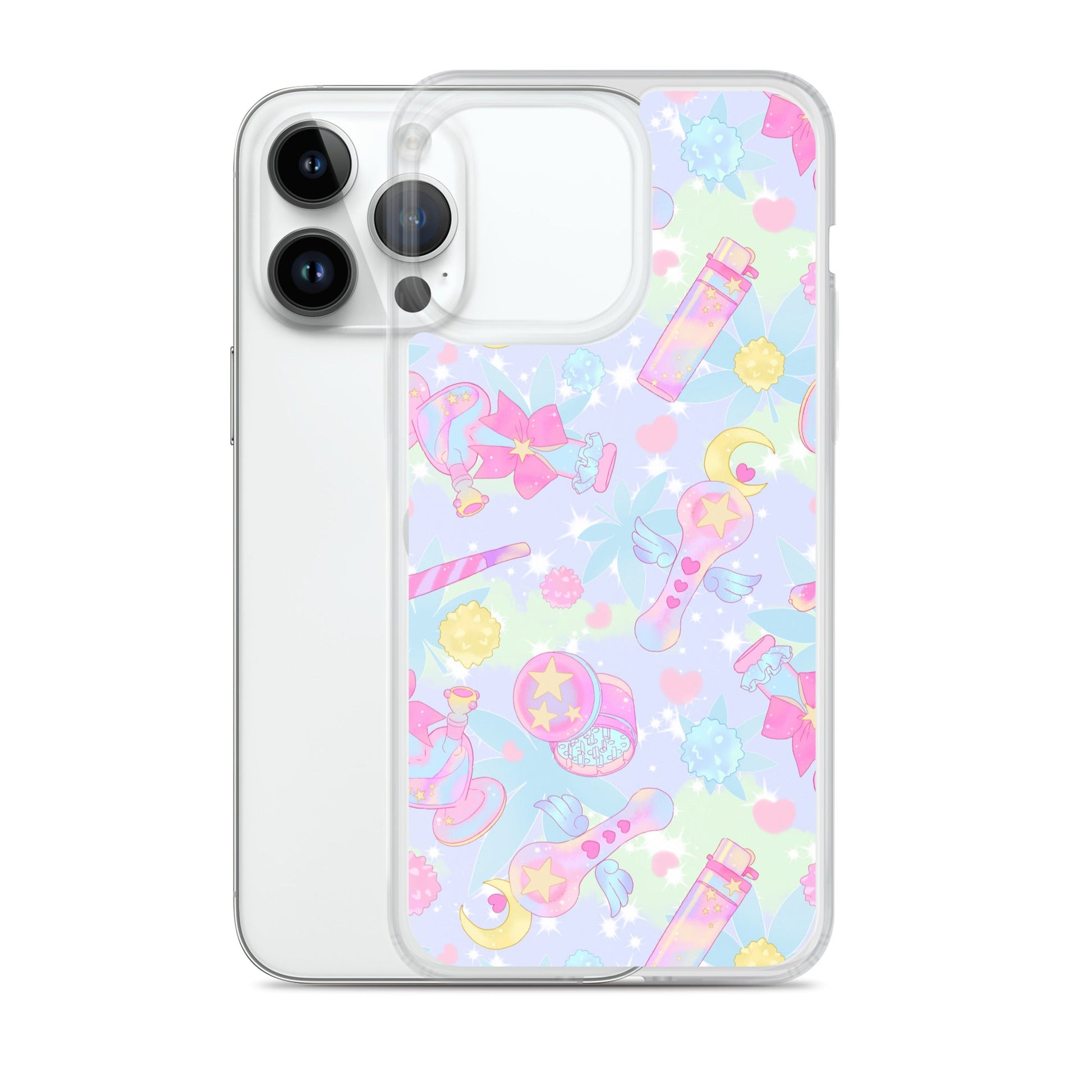 Stylish Indica Magica iPhone® Clear Case, featuring a solid back and flexible sides for ultimate protection.