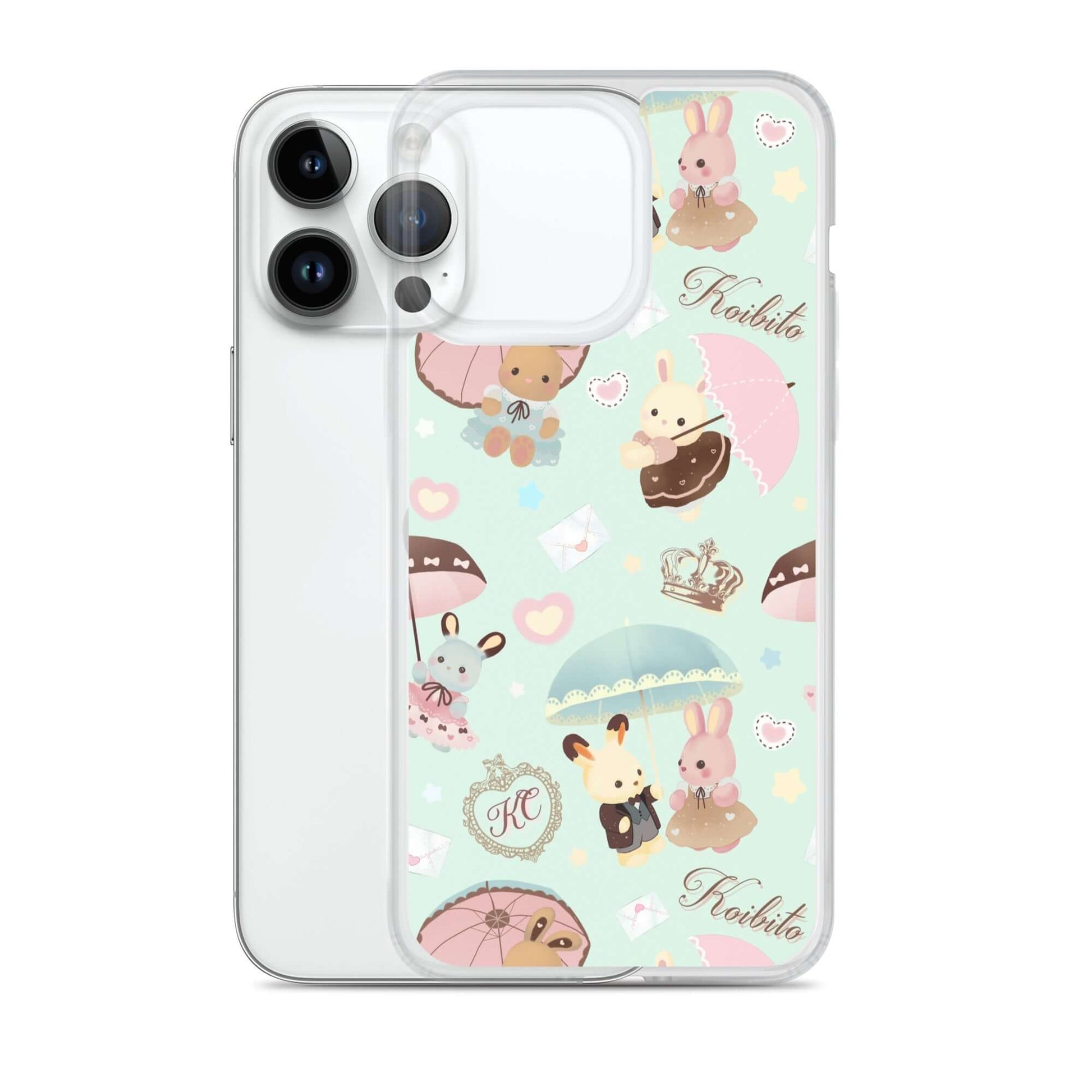 Sleek Parasol Bunny iPhone® Clear Case featuring adorable bunny designs, perfect for protection and style.