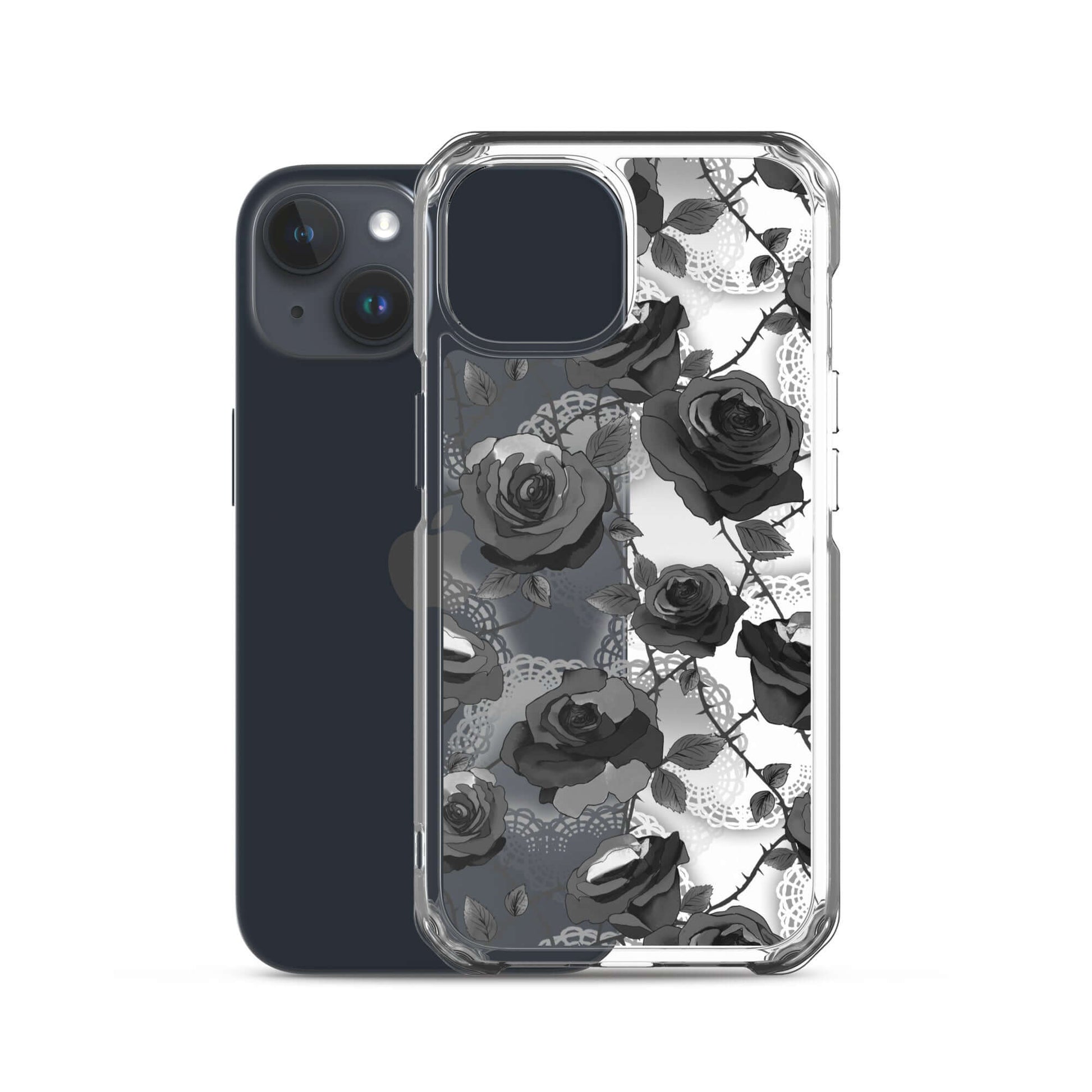 Protect your iPhone® stylishly with the Enchanted Rose iPhone® Clear Case (Transparent), featuring a sleek design.
