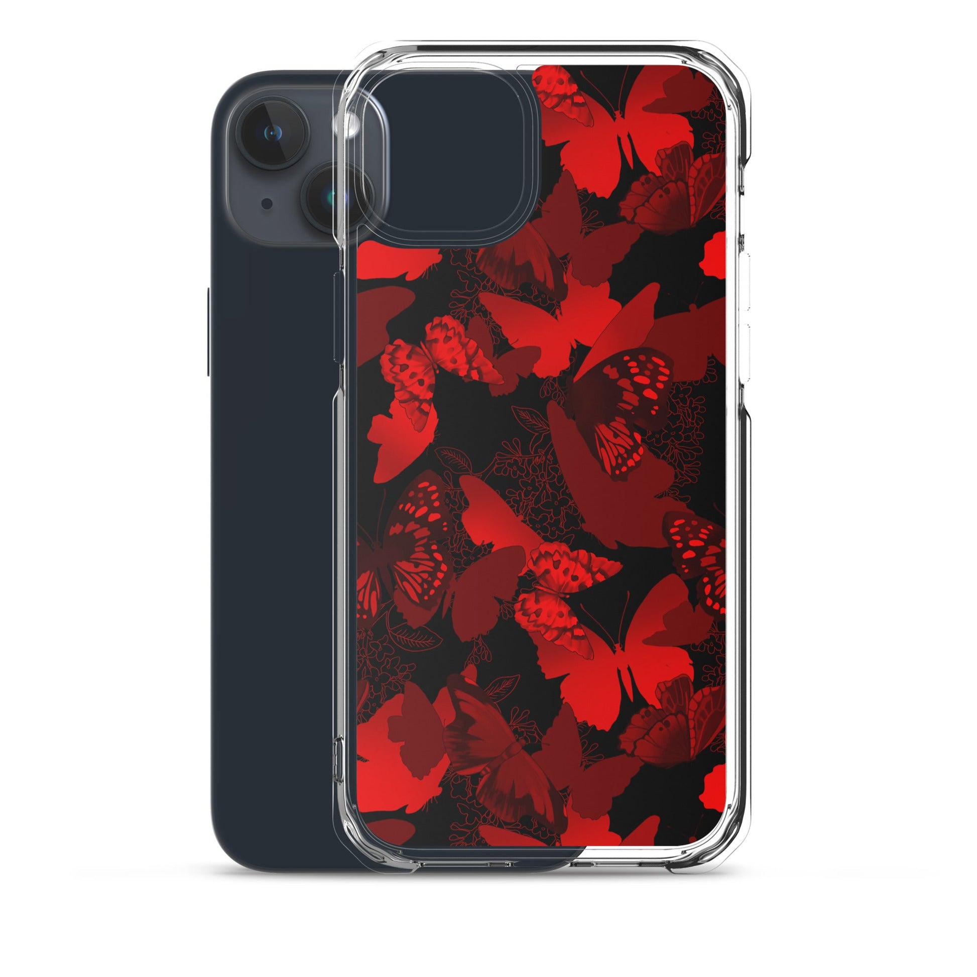 Stylish Butterfly iPhone® Clear Case offers protection and easy access for your iPhone, featuring a vibrant butterfly design.