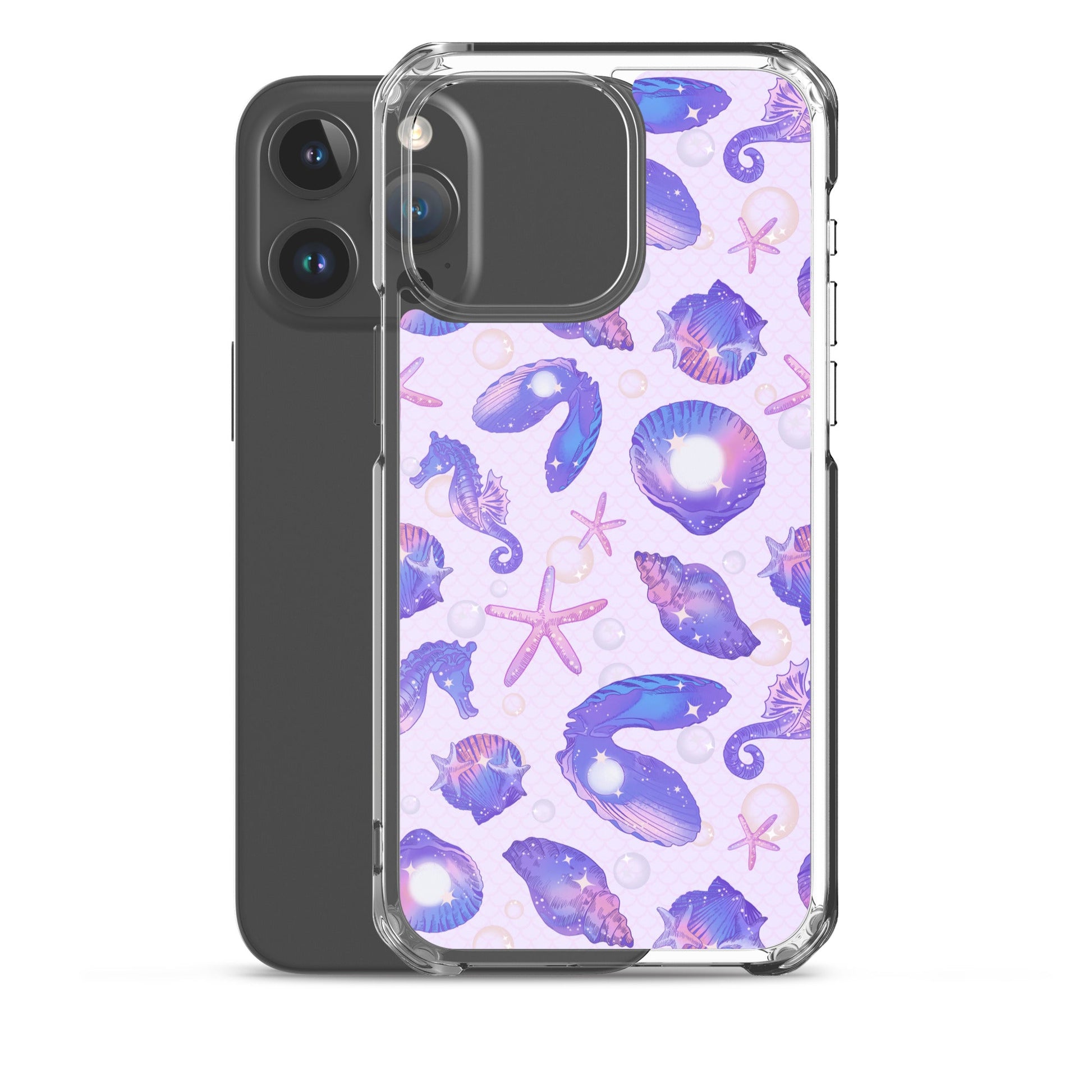 Sleek Sea Princess iPhone® Clear Case features a colorful marine design, protecting against scratches and dirt.