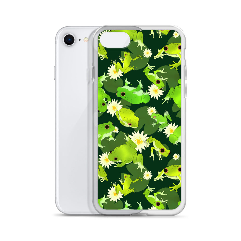 Colorful Kero-kero iPhone® Clear Case featuring playful frog design, perfect for protection and style.