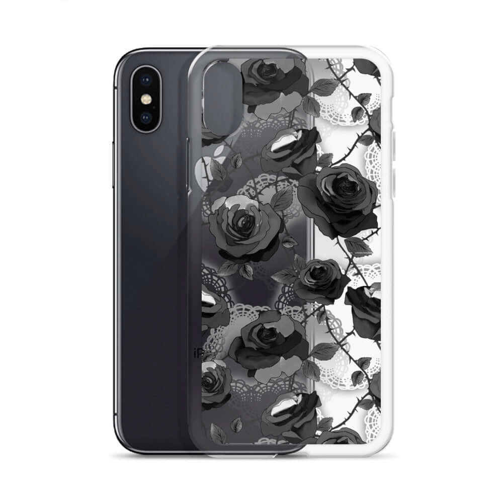 Stylishly protect your phone with the Enchanted Rose iPhone® Clear Case (Transparent), featuring flexible sides and solid back.