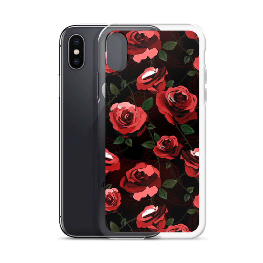Protect your phone stylishly with the Enchanted Rose iPhone® Clear Case, showcasing a beautiful floral design.