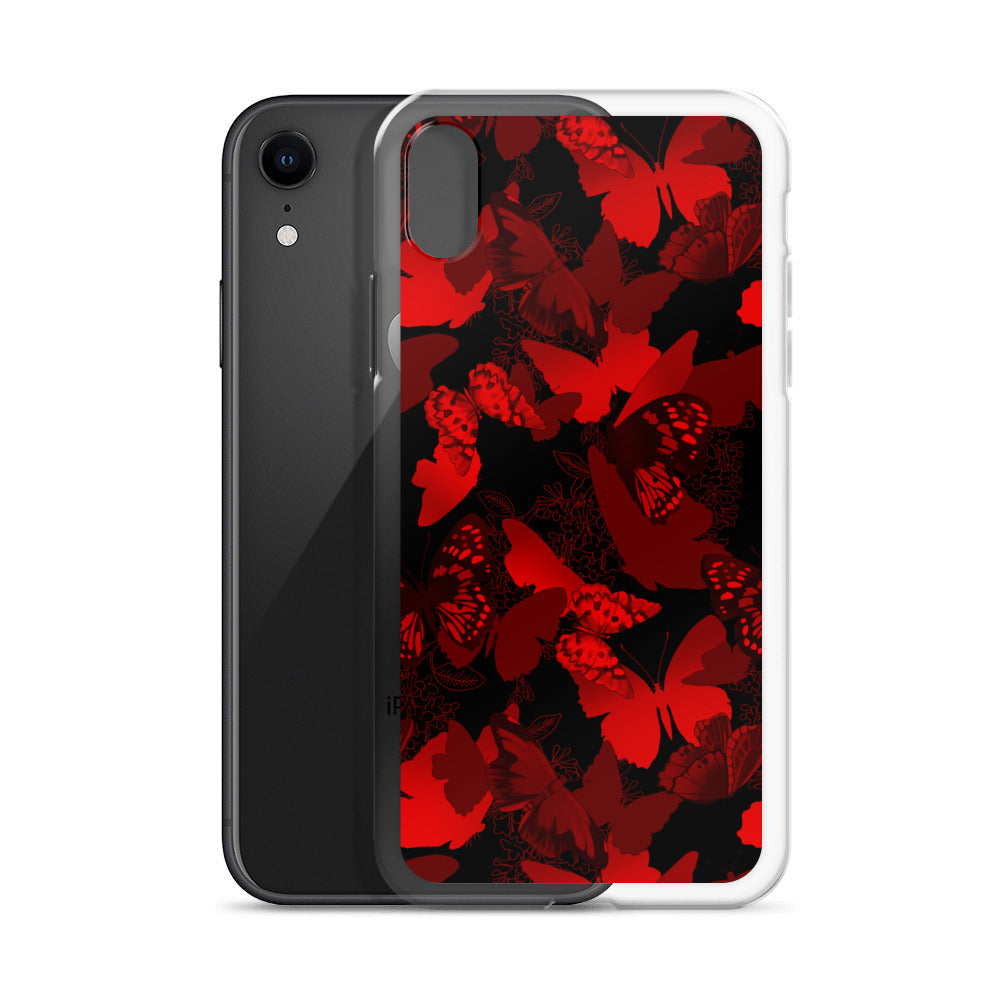 Stylish Butterfly iPhone® Clear Case features a sleek design, protecting against scratches and dirt while showcasing elegance.