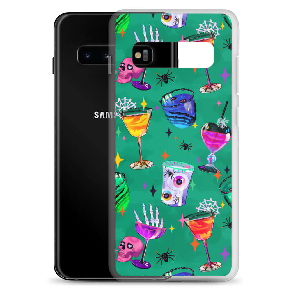 Stylish Monster Party Samsung® Clear Case features vibrant designs, protecting your phone with a solid back and flexible sides.