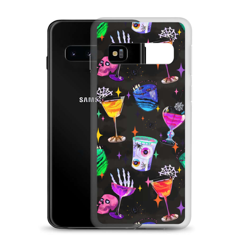 Vibrant Monster Party Samsung® Clear Case showcasing fun designs, offering stylish protection for your phone.
