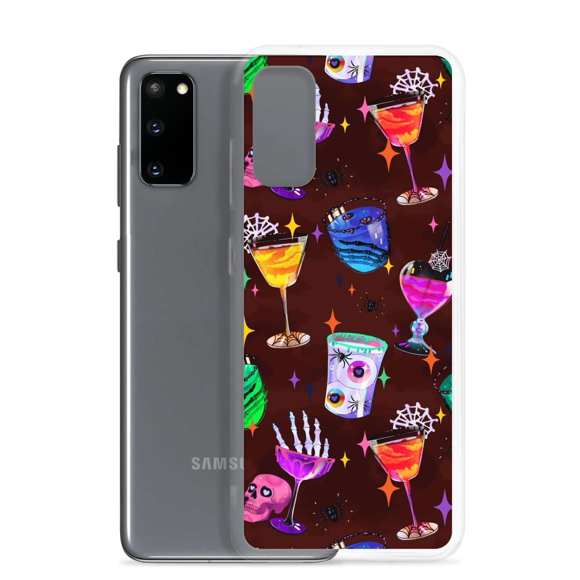 Colorful Monster Party Samsung® Clear Case showcasing vibrant designs, offering reliable protection for your device.