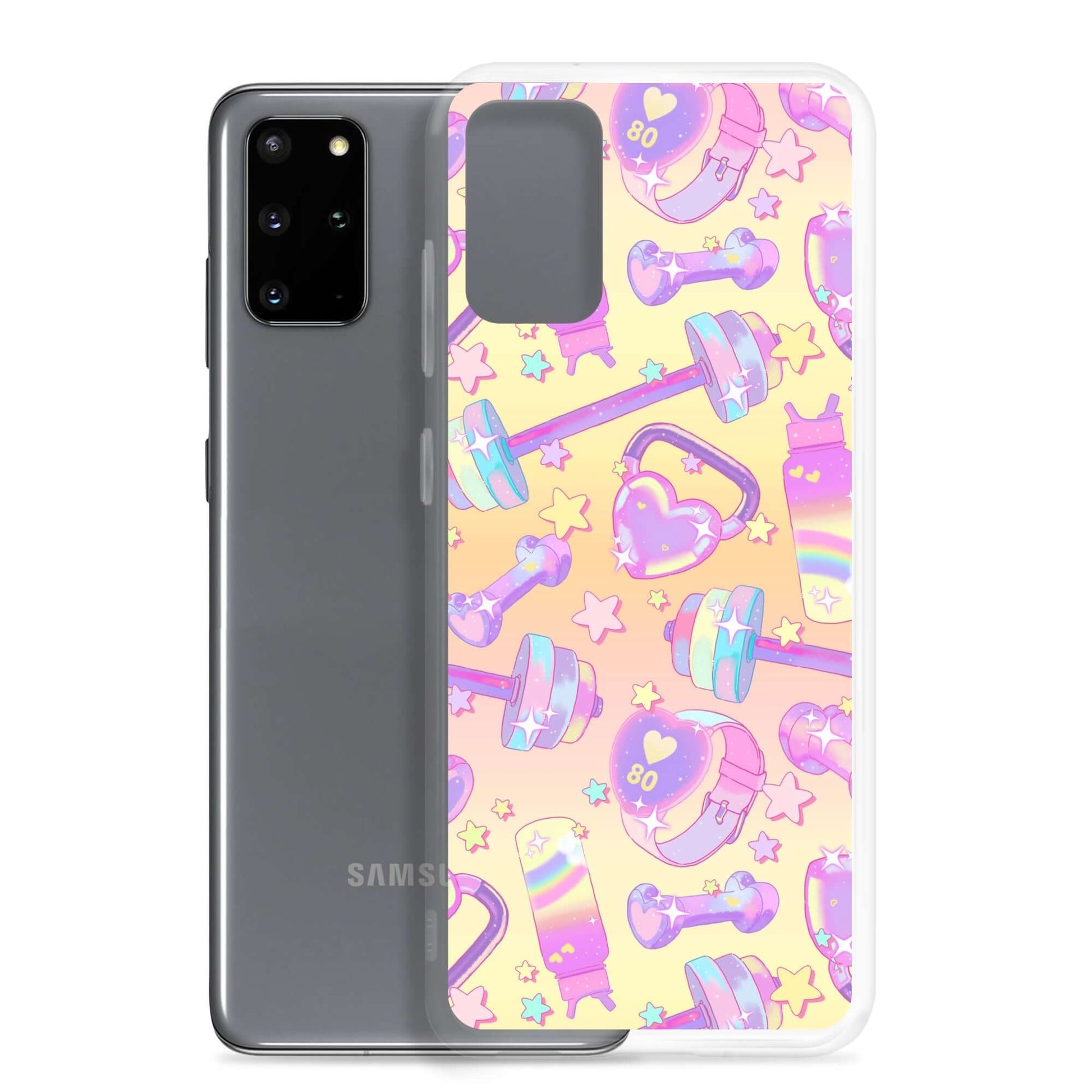 Protect your phone with the Glitter Gains Samsung® Clear Case, featuring a stylish design and precise cutouts.