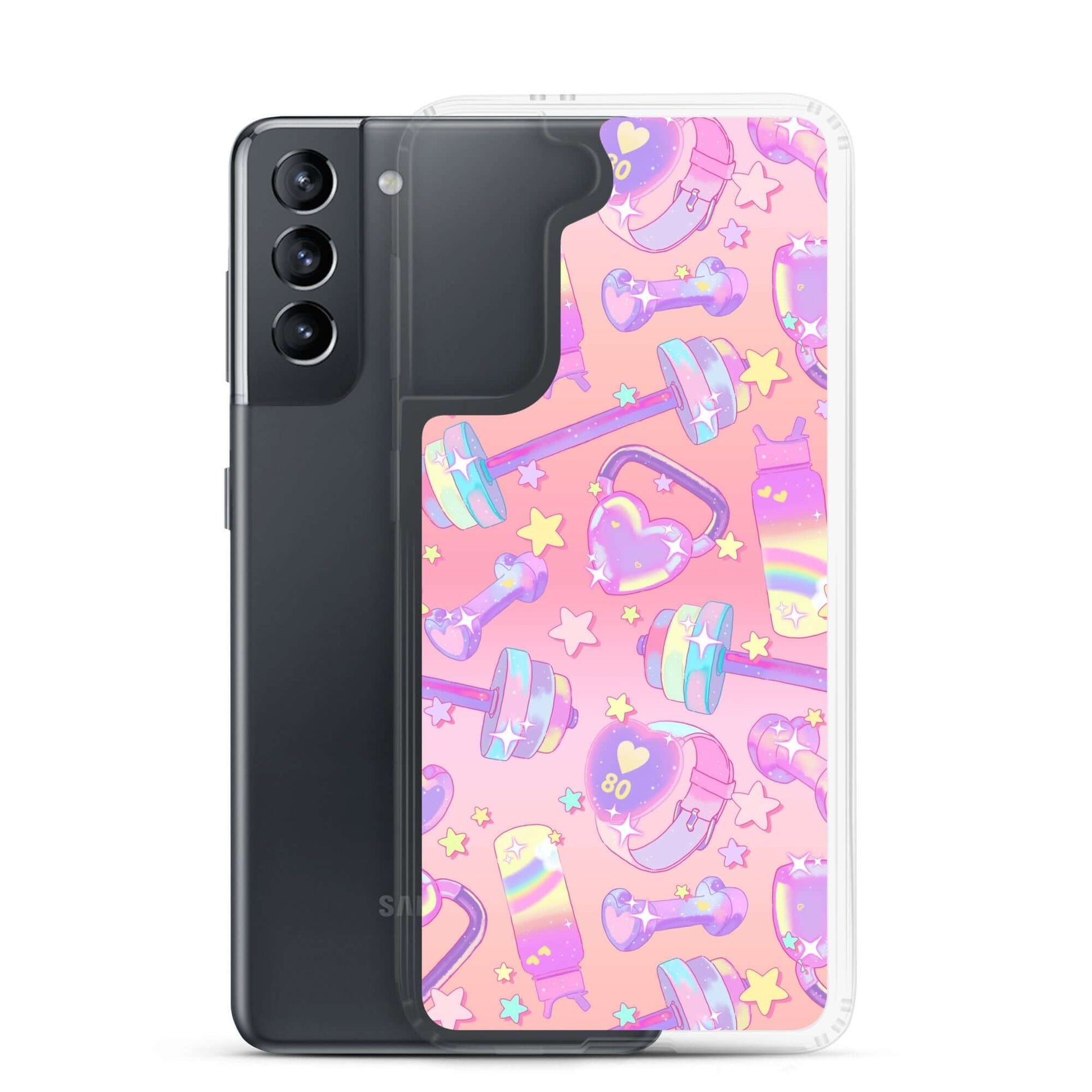 Protect your Samsung® with the Glitter Gains Samsung® Clear Case, showcasing a vibrant, stylish design and durable build.