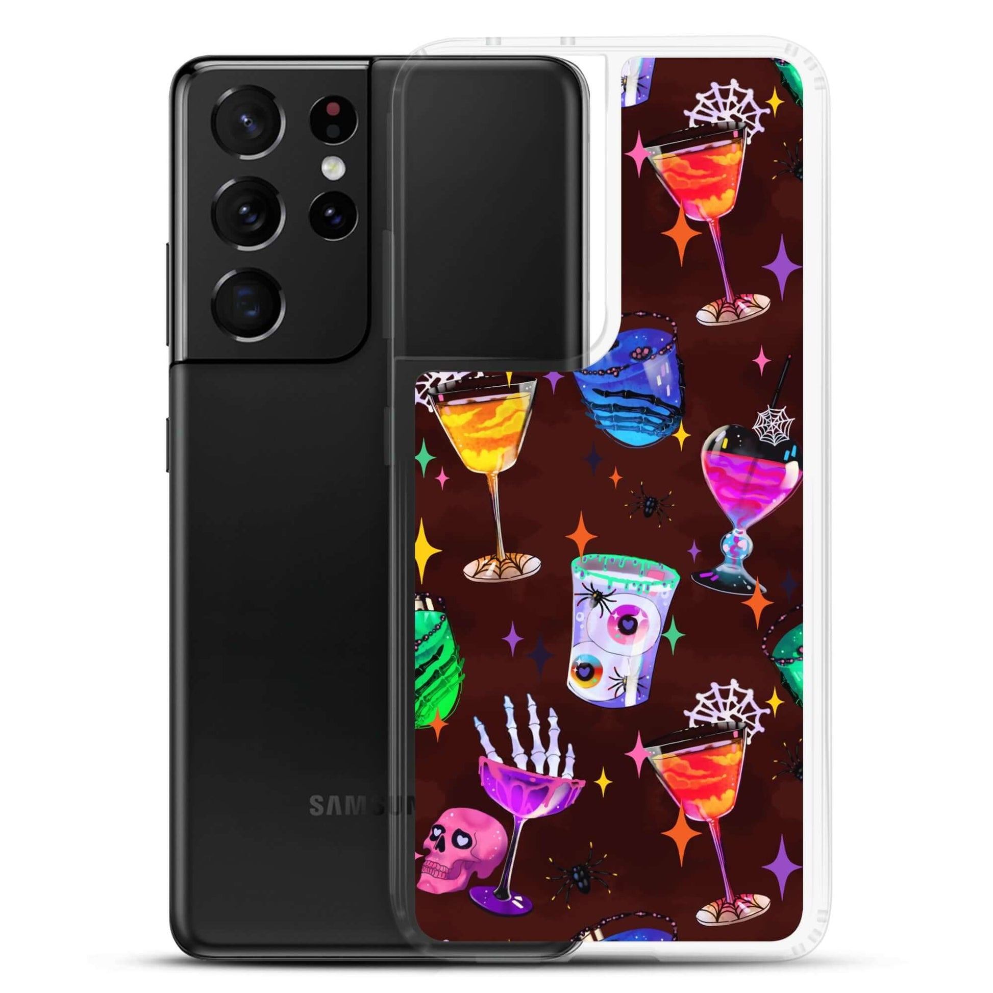 Colorful Monster Party Samsung® Clear Case featuring a protective design for Samsung® Galaxy S21 Ultra, stylish and functional.