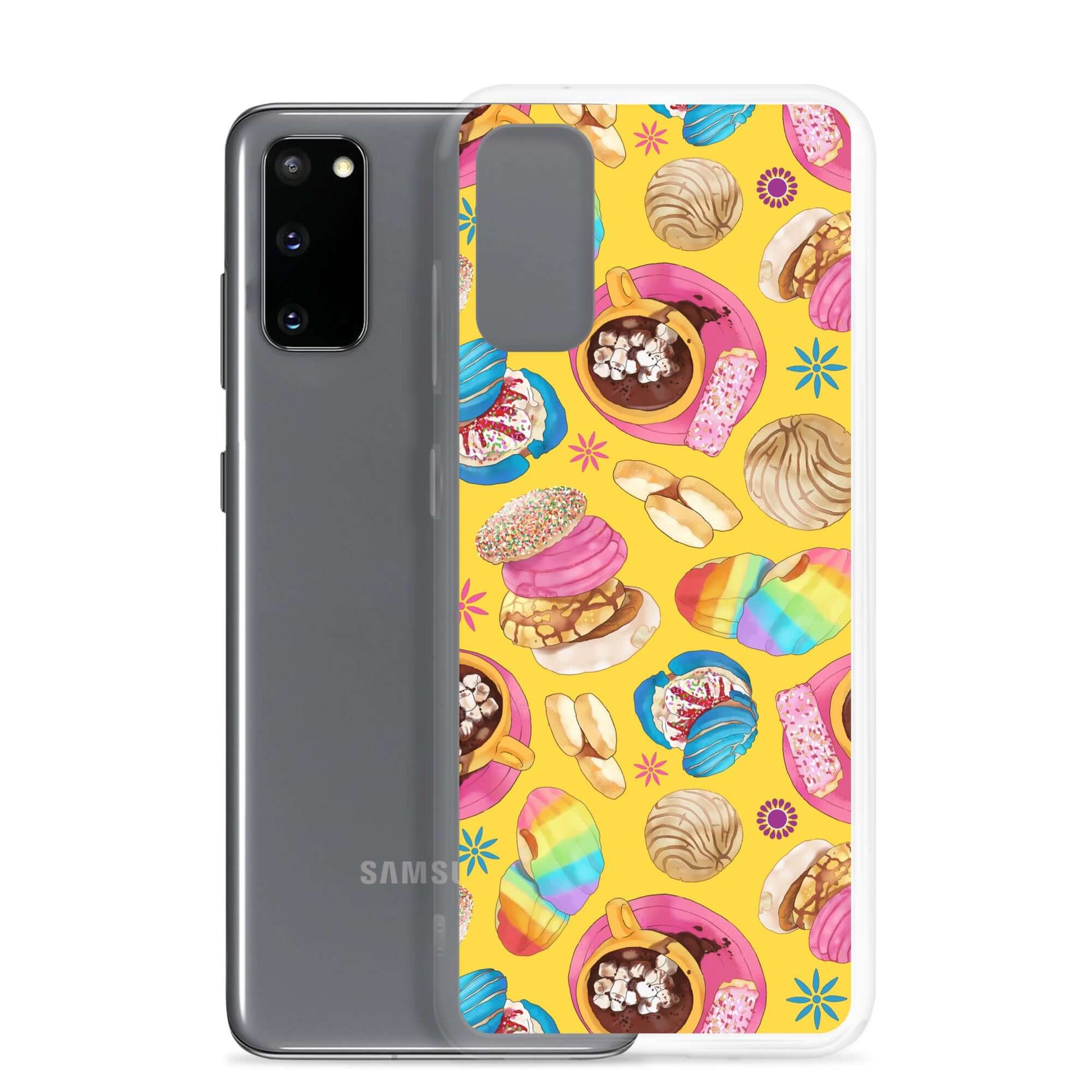 Colorful Pan Dulce Samsung® Clear Case featuring delicious baked treats, offering stylish protection for your phone.