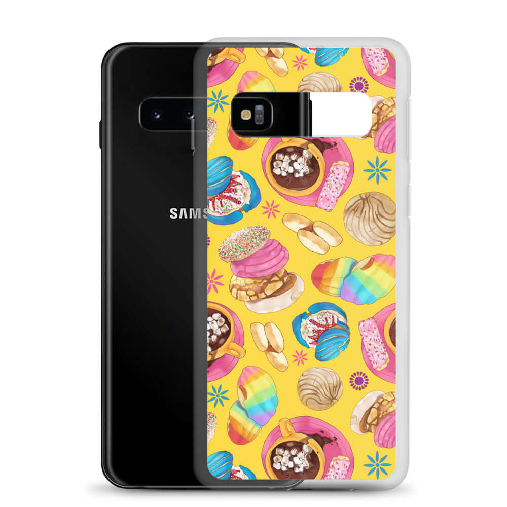 Colorful Pan Dulce Samsung® Clear Case designed to protect your phone while enticing with delicious treat visuals.