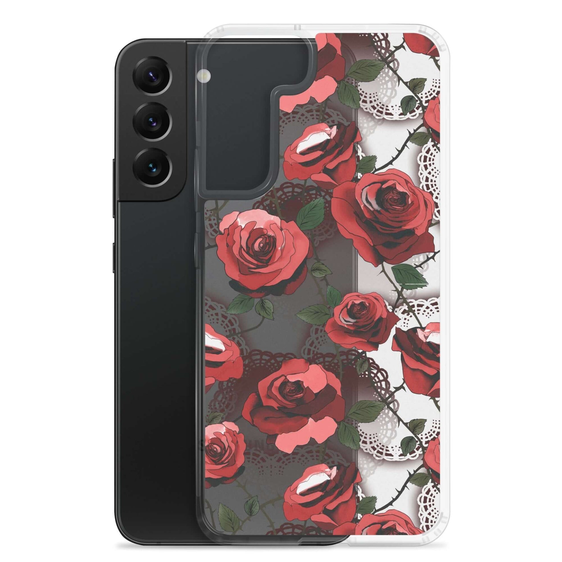 Stylish Enchanted Rose Samsung® Clear Case (Transparent) offering protection against scratches and dirt for your phone.