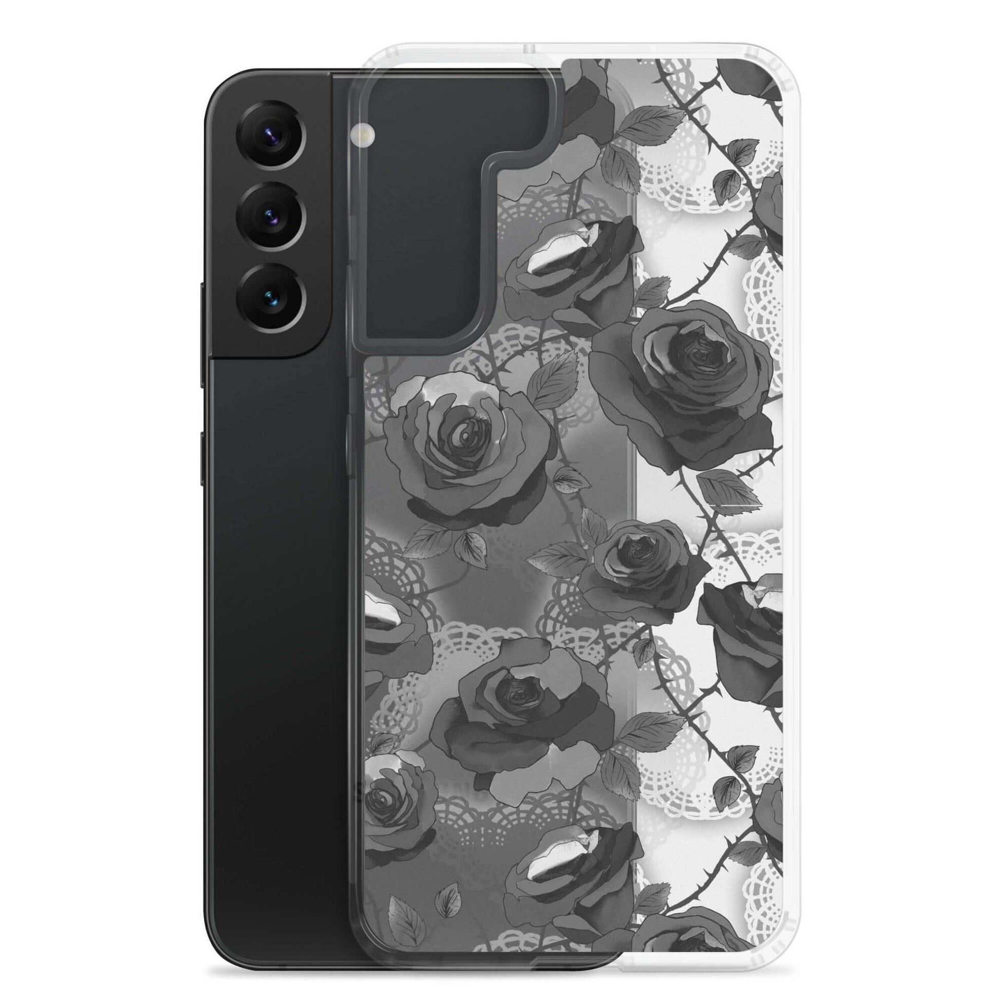 Sleek Enchanted Rose Samsung® Clear Case (Transparent) protects against scratches and dirt with a stylish design.