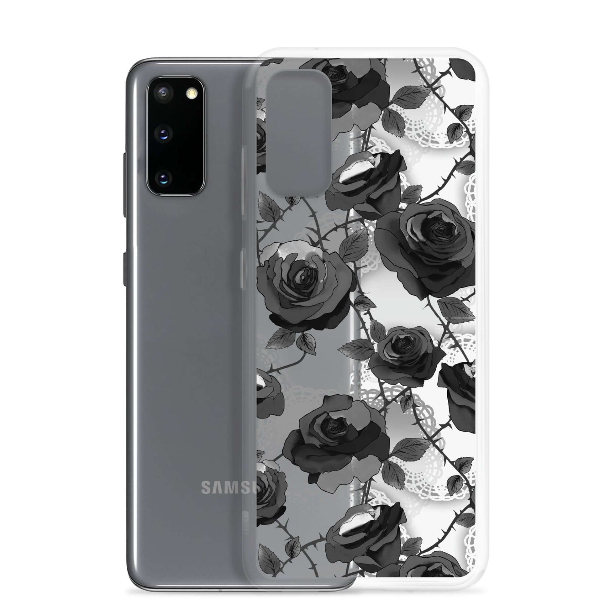 Stylish Enchanted Rose Samsung® Clear Case (Transparent) offers durable protection against scratches and dirt.