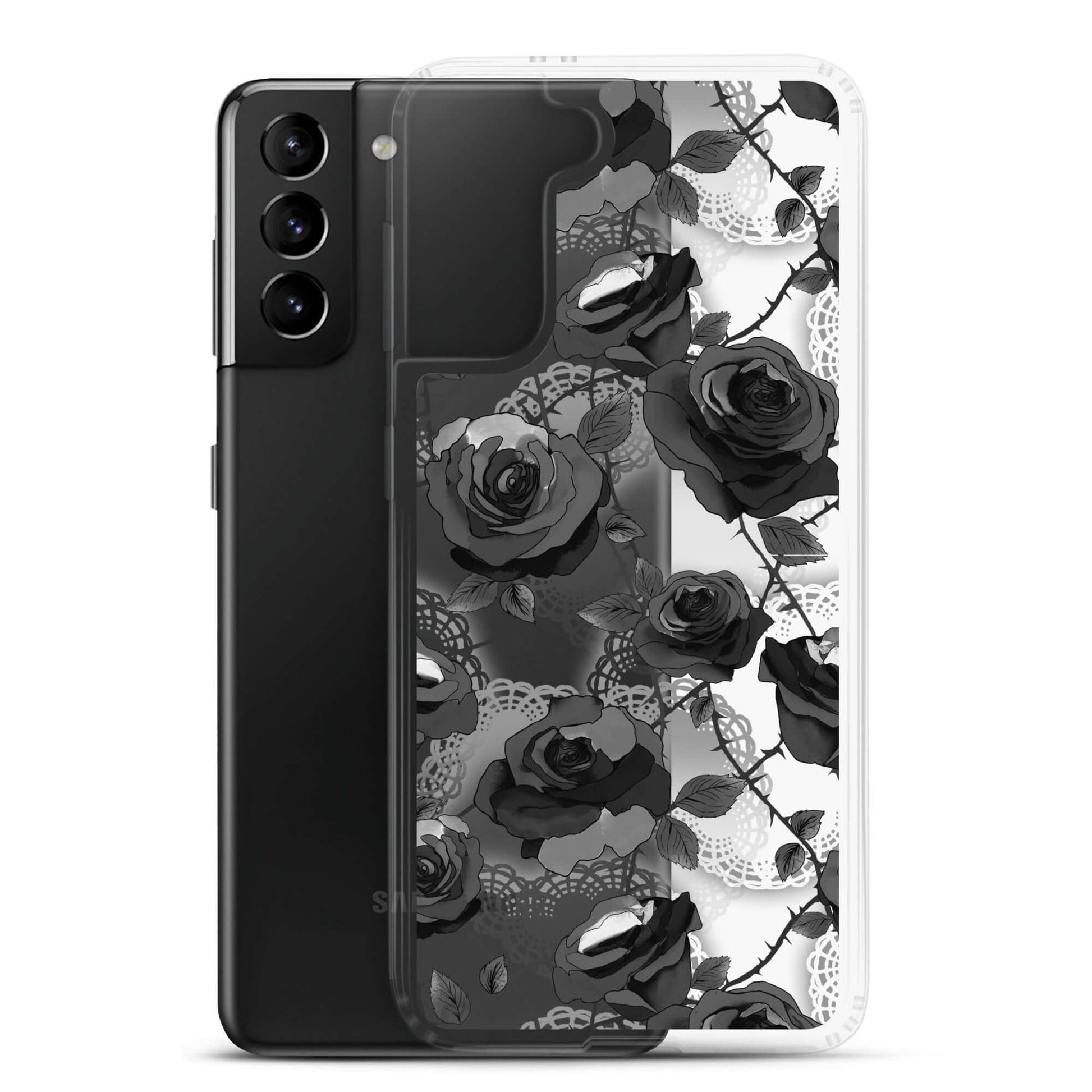 Protect your Samsung® with the stylish Enchanted Rose Samsung® Clear Case (Transparent), featuring precise cutouts.