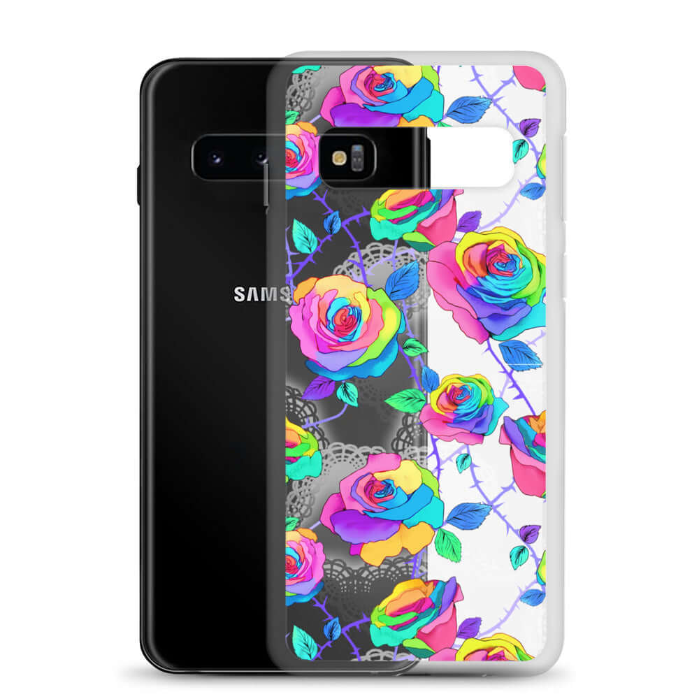 Sleek Enchanted Rose Samsung® Clear Case (Transparent) offers stylish protection against scratches and dirt.