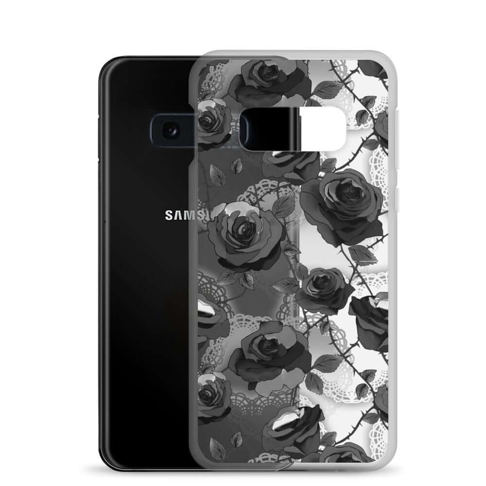 Sleek Enchanted Rose Samsung® Clear Case (Transparent) offers stylish protection from scratches and dirt.